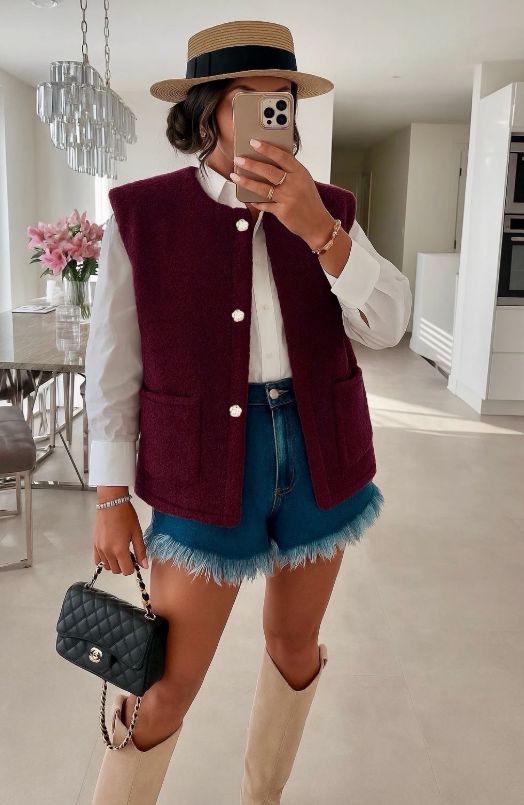 A-bee - Aurora Vest - Burgundy Veste