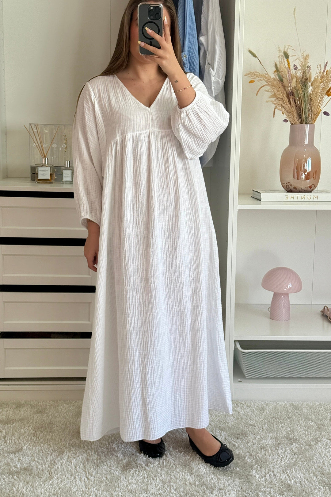 A-bee - Signe Dress - White Kjoler