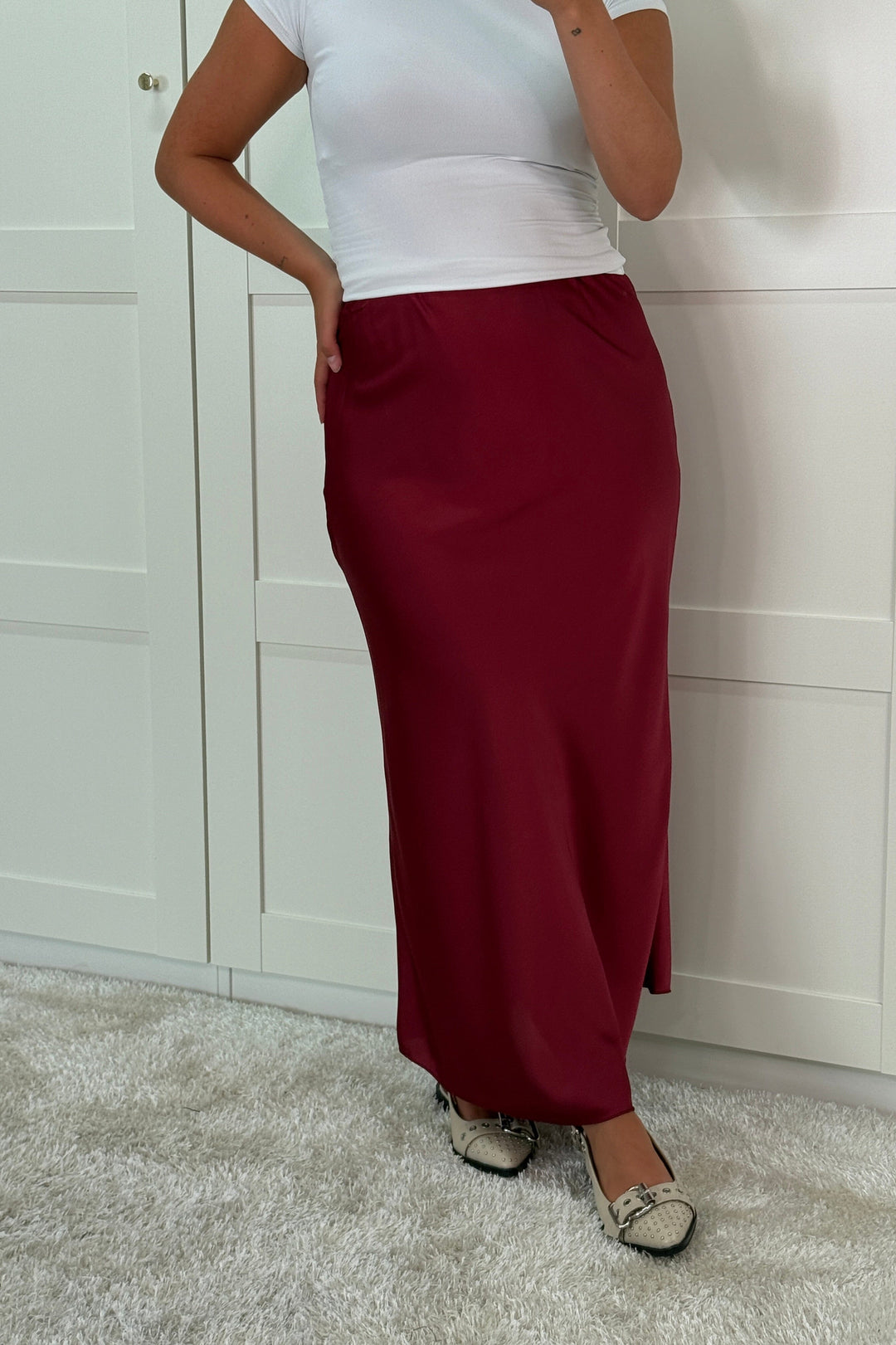 A-bee - Tiffany Skirt - Burgundy Nederdele