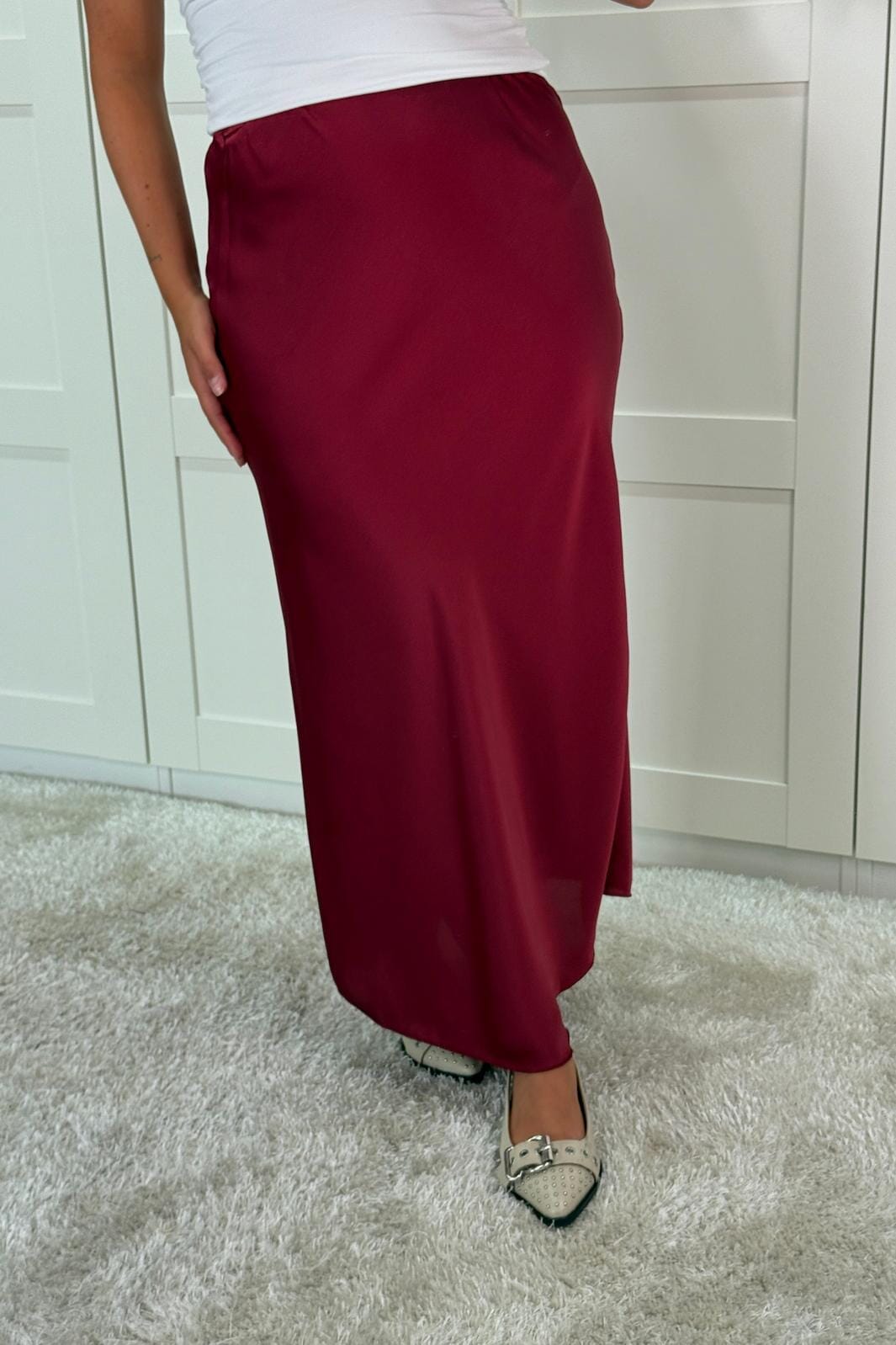 A-bee - Tiffany Skirt - Burgundy Nederdele