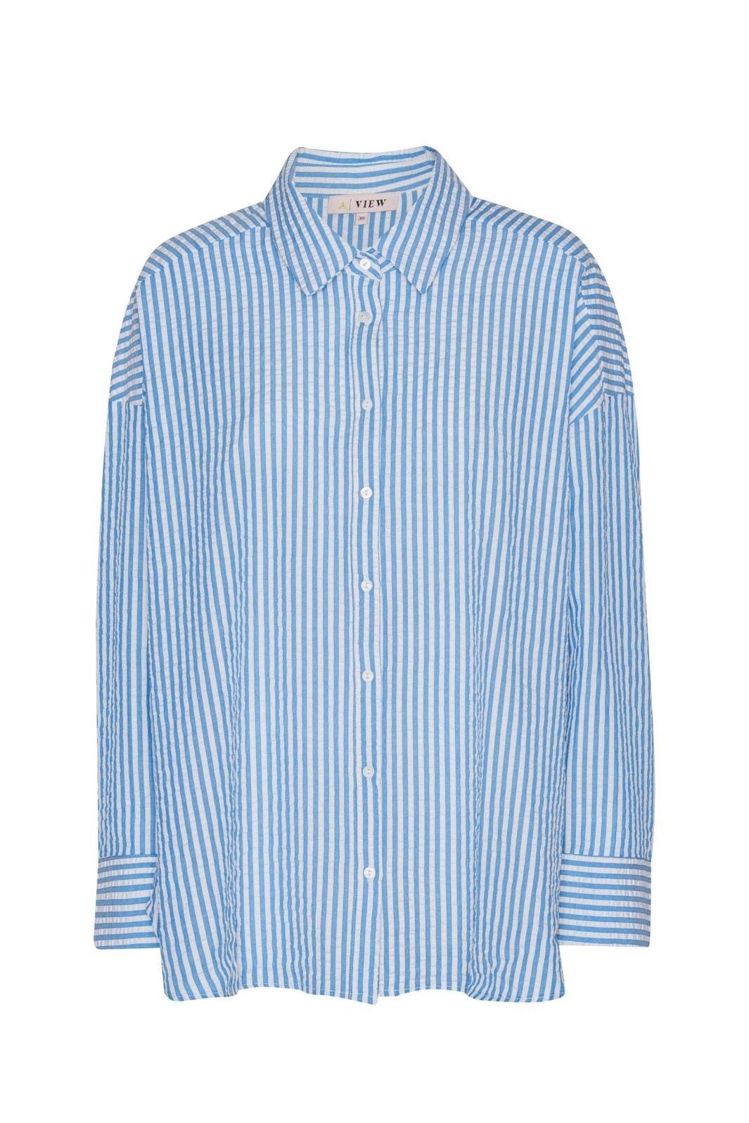 A-View - Sonja Shirt - 687 Navy/White Skjorter
