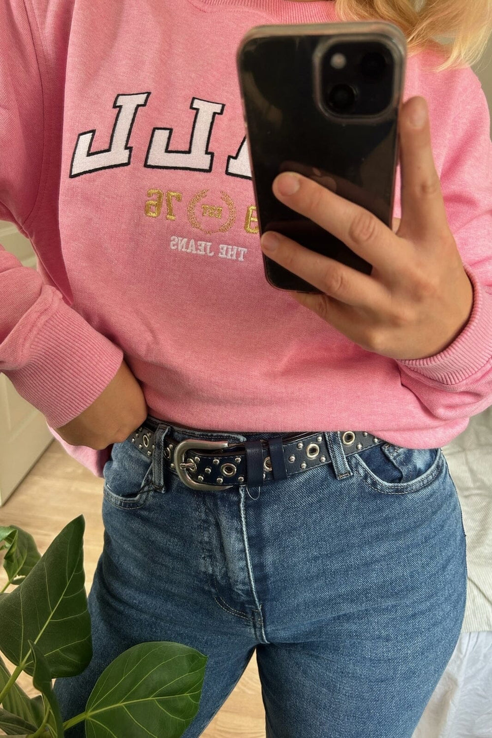 Anobel Copenhagen - Womens Split Cowhide Leather Belt CF-3099 - Navy Bælter