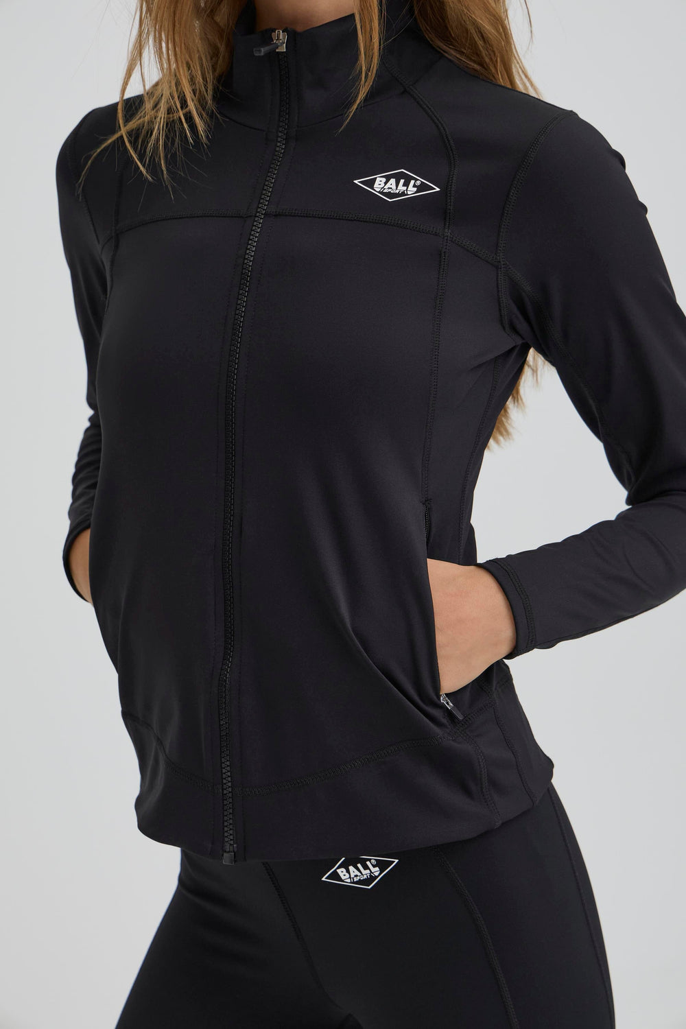 Ball - Baforma Ls Zipblouse 50405369 - 193911 - Black Bluser