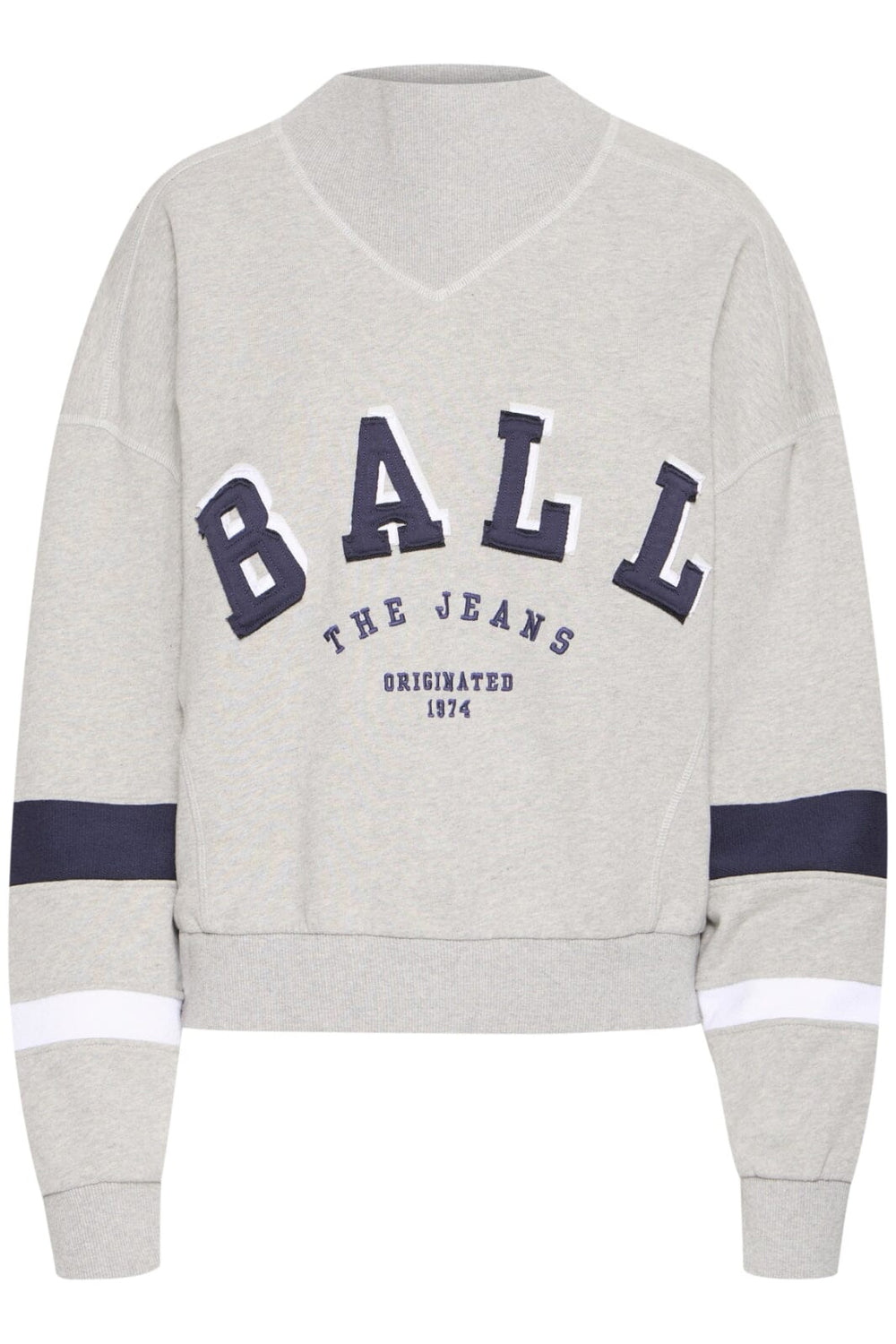 Ball - Bafossati High Collar Sweat - 204054 Medium Grey Melange Sweatshirts