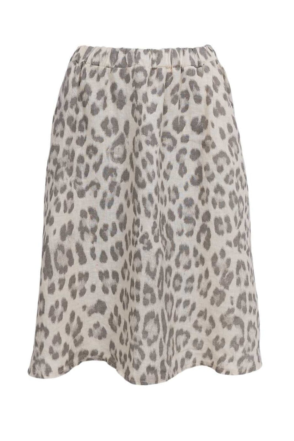 Black Colour - Bcmelina Short Linen Skirt 40910 - Natural Leo