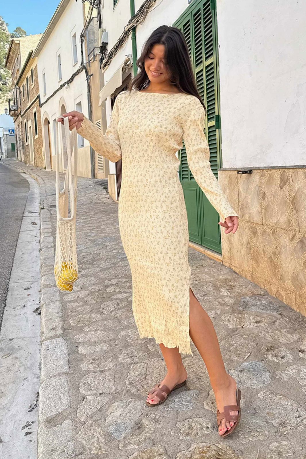 BYIC - Odaic Dress A1015 - Yellow Flower Print Kjoler