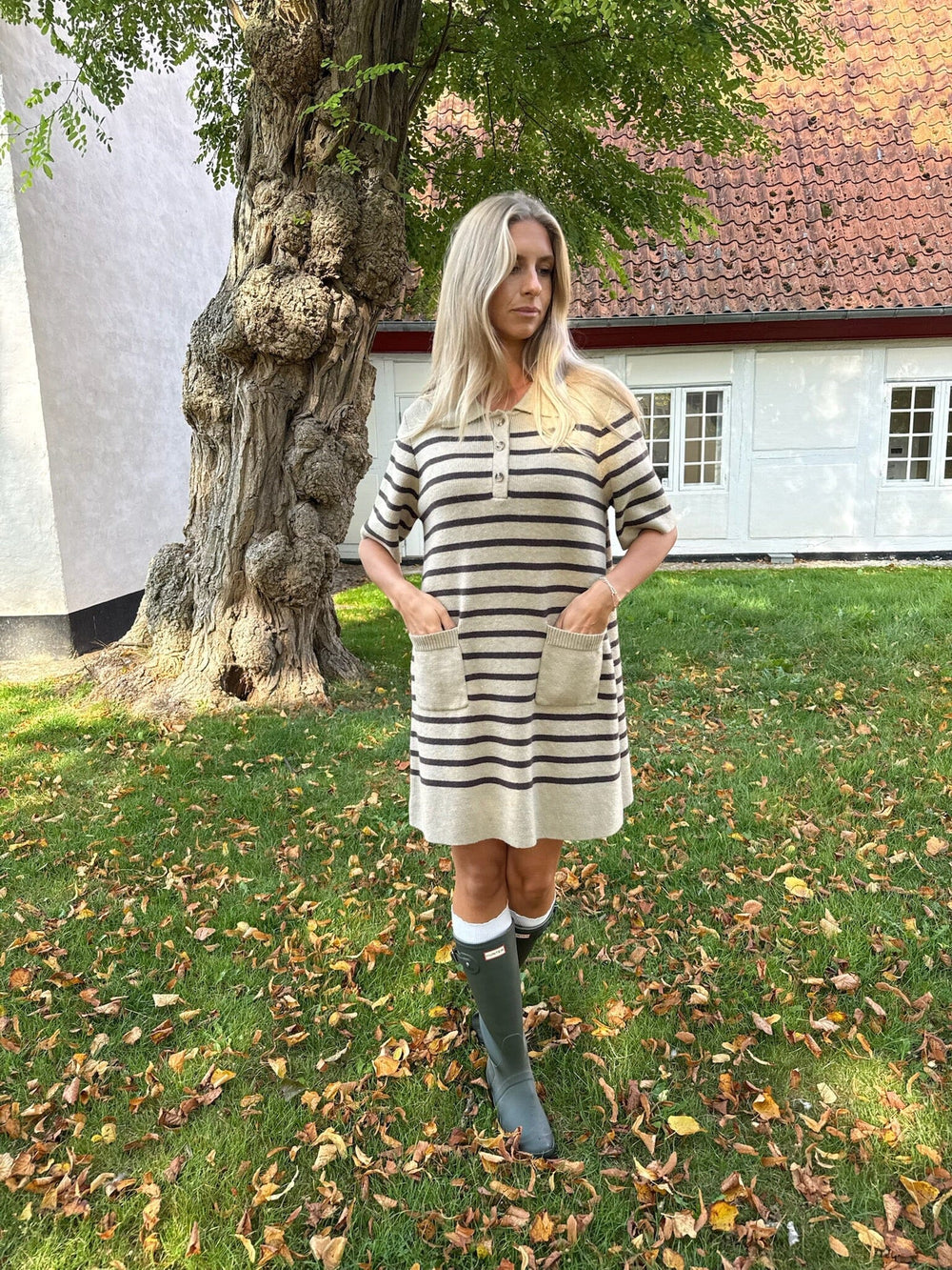 BYIC x Molly&My - Sific Knit Dress H097-3 - Brown Stripes Kjoler