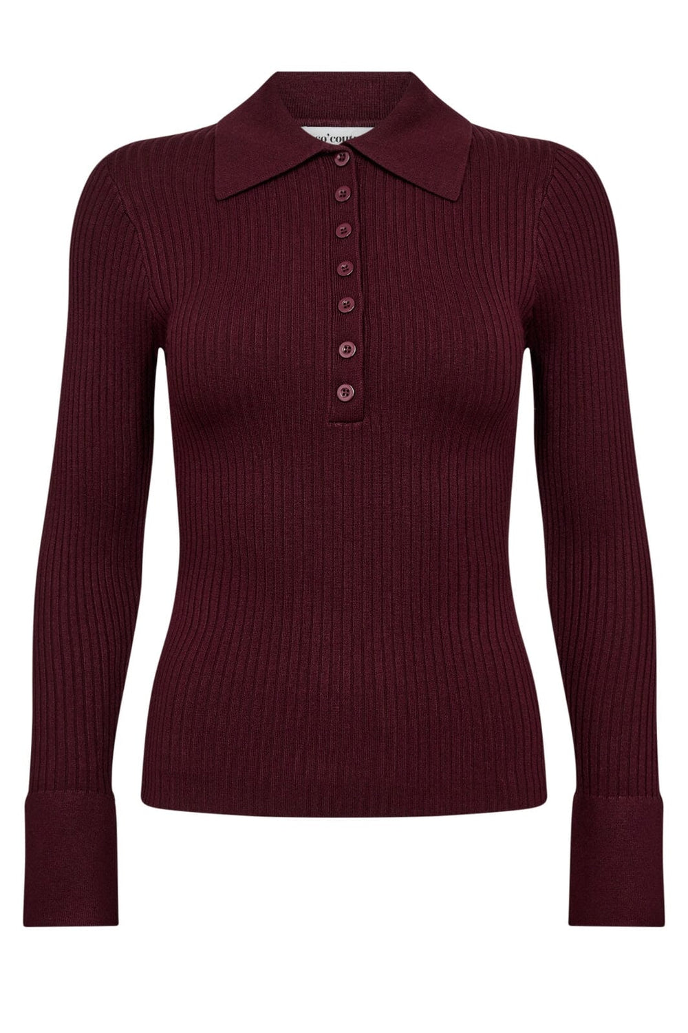 Co´Couture - Bonnycc Polo Ls Knit 32206 - 87 - Winered