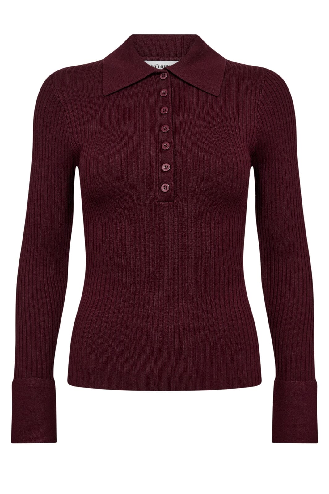 Co´Couture - Bonnycc Polo Ls Knit 32206 - 87 - Winered
