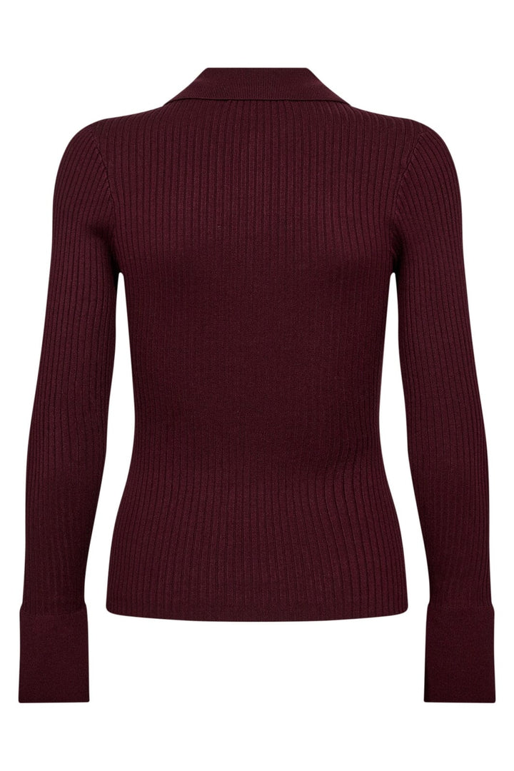 Co´Couture - Bonnycc Polo Ls Knit 32206 - 87 - Winered