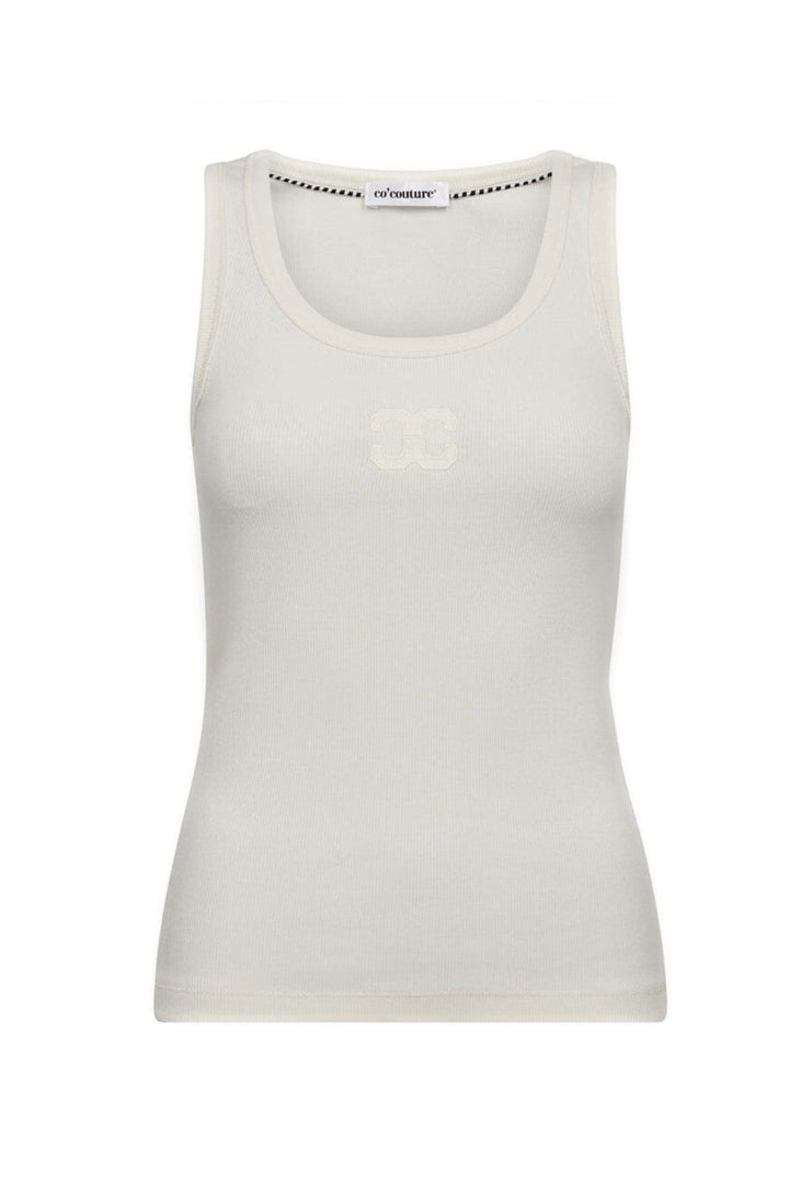 Co´Couture - Grannycc Rib Solid Emb Tank 43009 - 4000 - White
