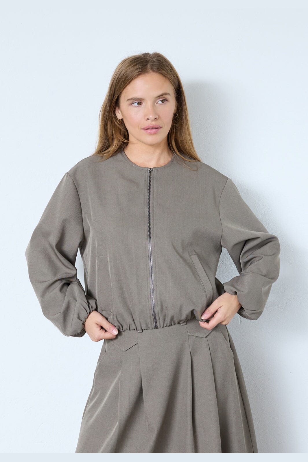 Co´Couture - Lunacc Balloon Zip Jacket 30330 - 154 - Walnut