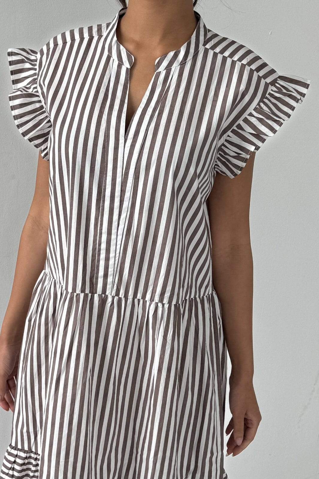 Continue - Bea Brown Dress 14948 - Brown Stripe