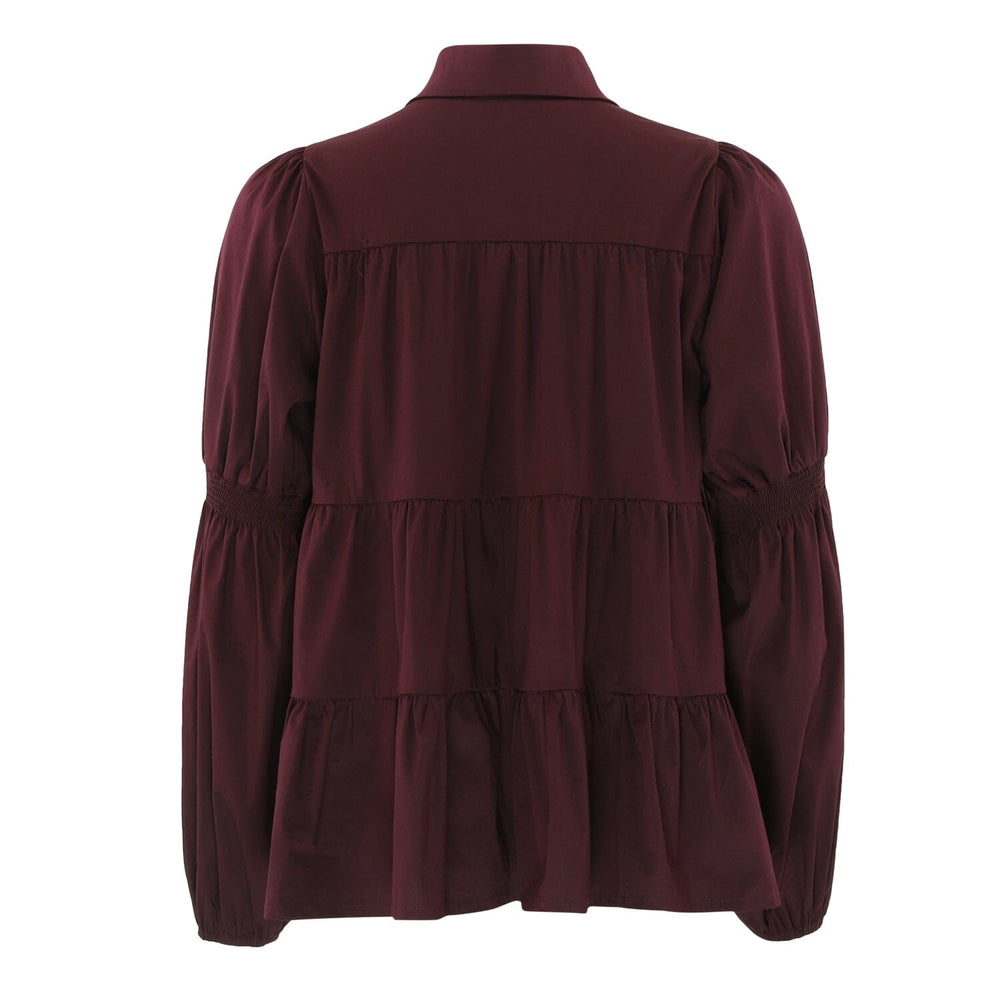 Continue - Sanna Gold Buttons 15085 - Bordaux Bluser