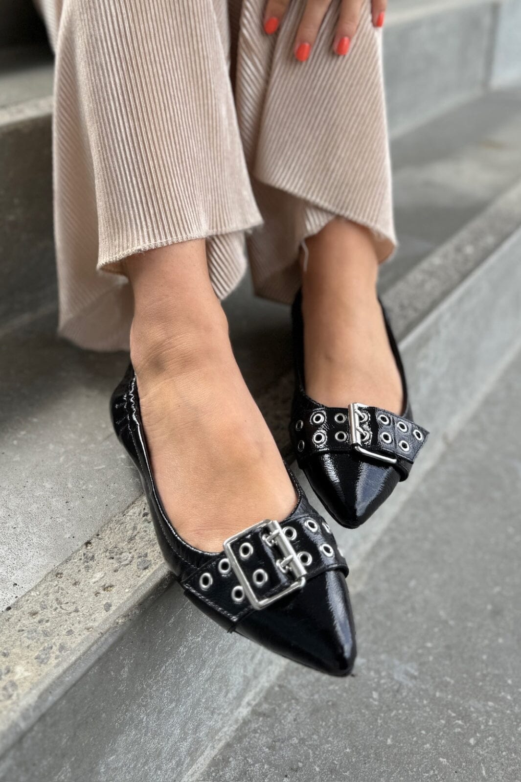 Copenhagen Shoes - The Reason Why / Blk. Patent - 0011 Black Patent Ballerinaer