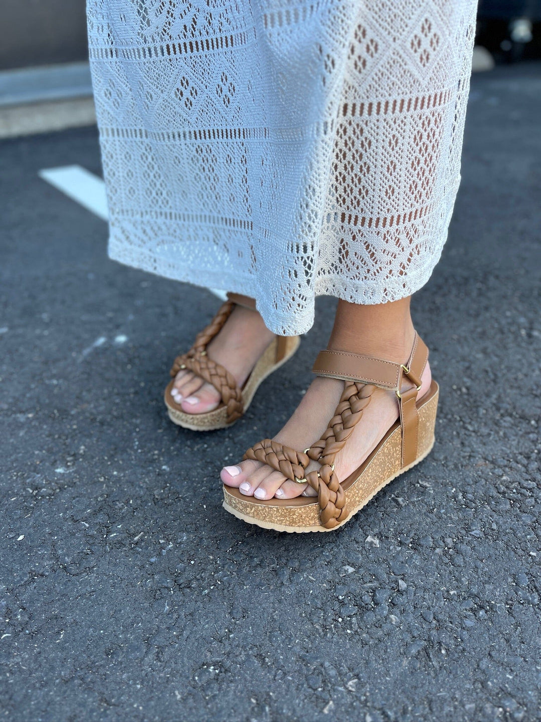 Copenhagen Shoes - Woven Lady - 0241 Cognac Sandaler