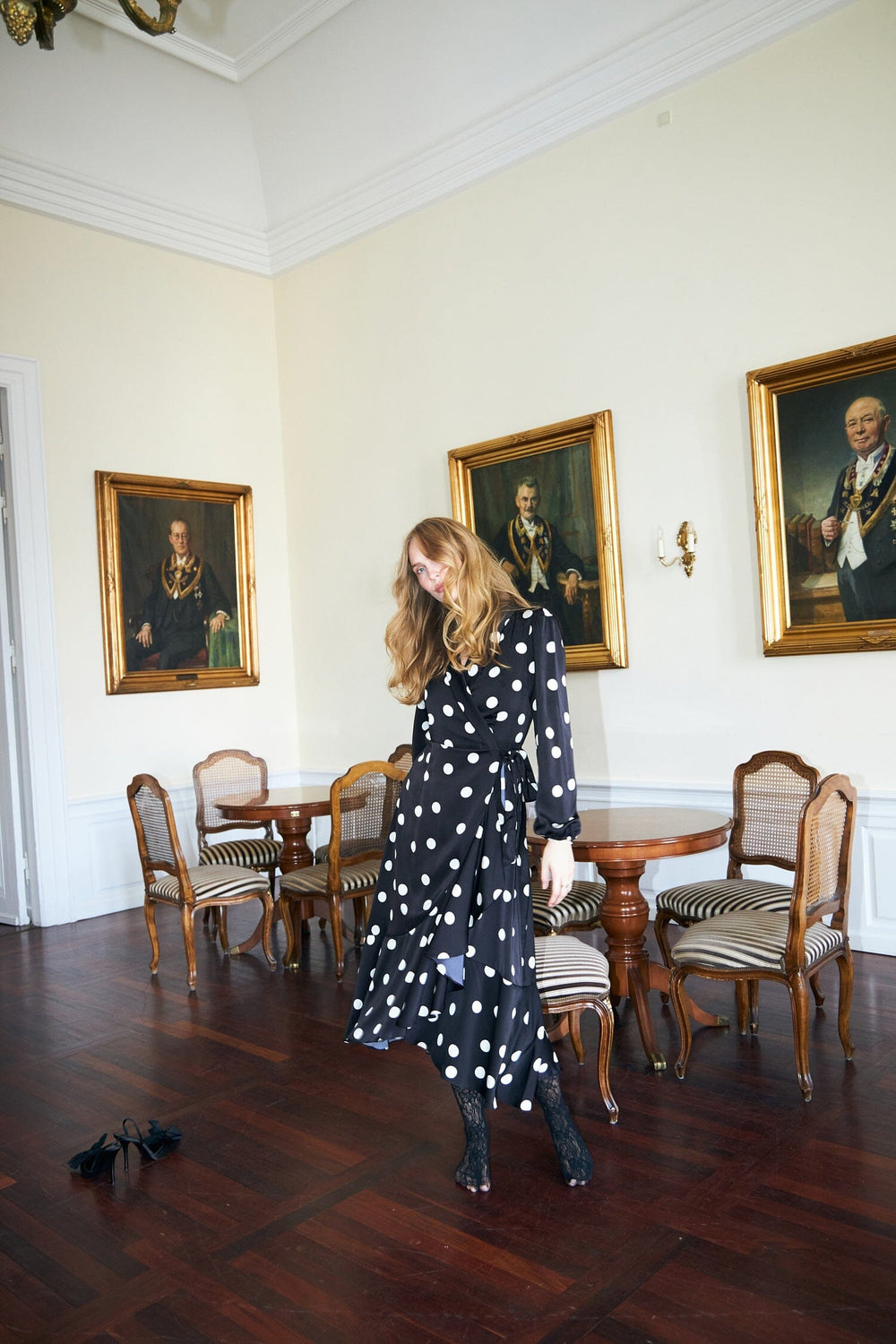 Cras - Lara Dress C489 - 8123 Black White Dot Kjoler