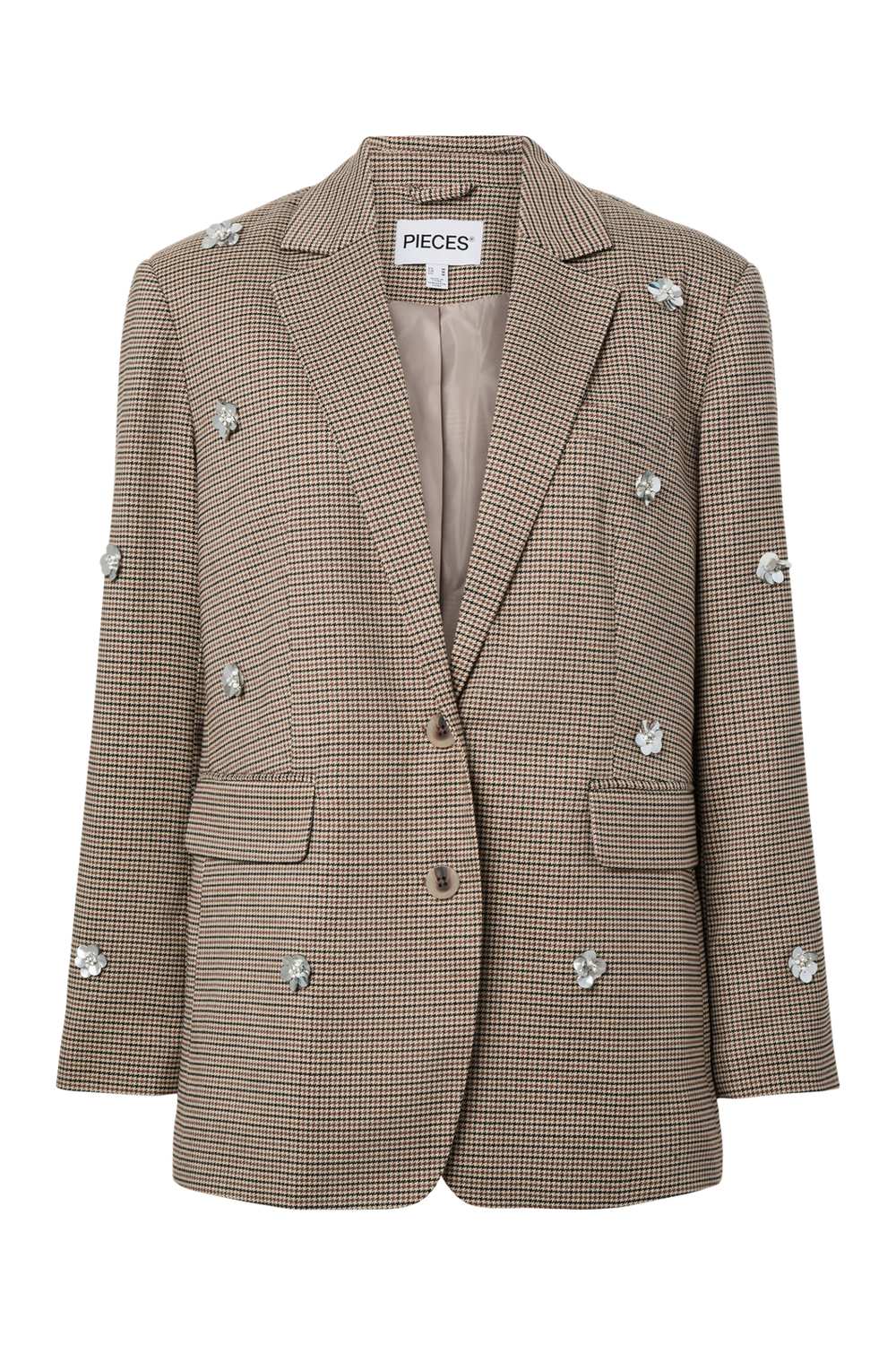 Pieces - Pckamil Check Sequin Blazer - 5062888 Hot Fudge Checks