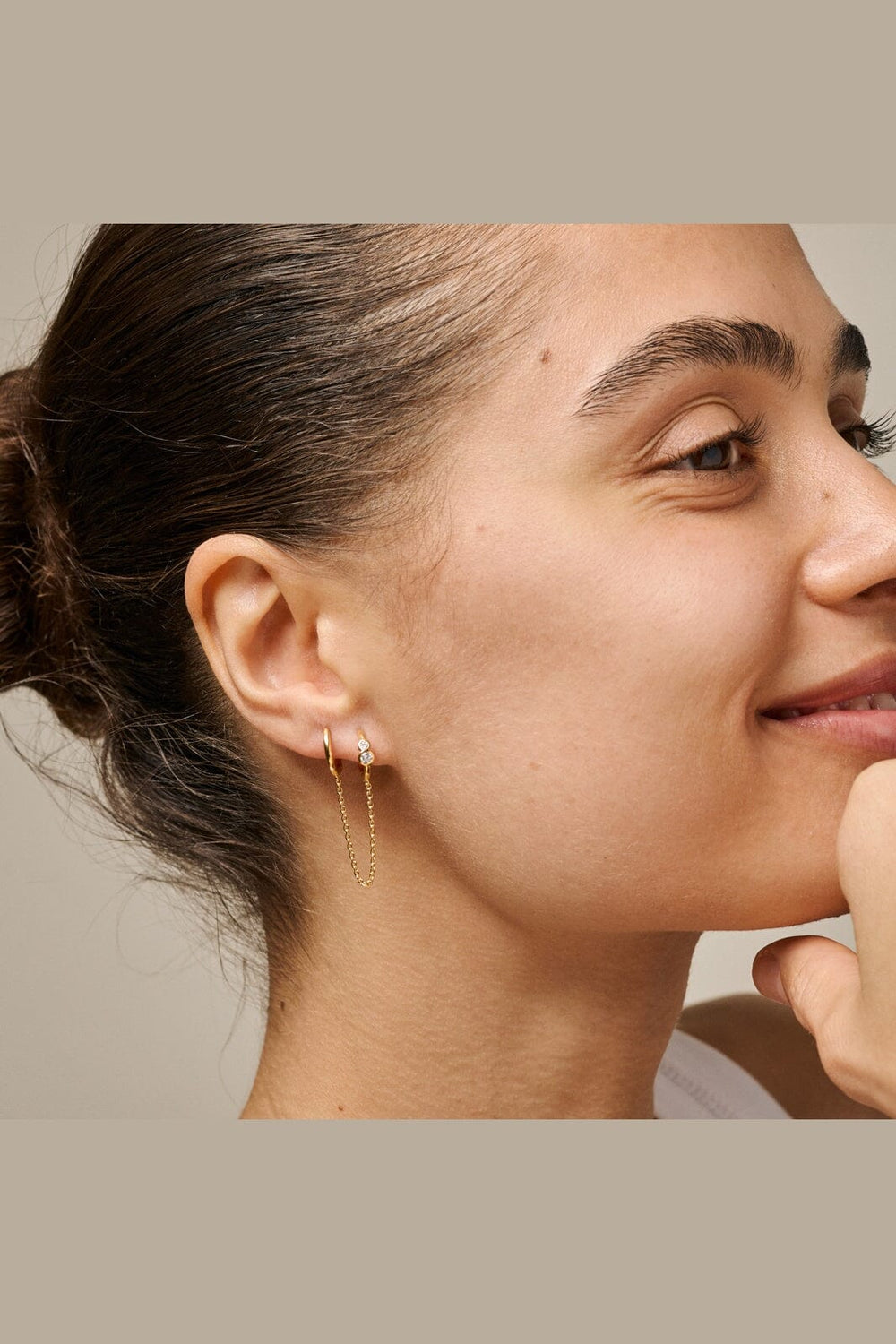 Enamel Copenhagen - Hoops, Nova Chain One Piece E447G - White Cz