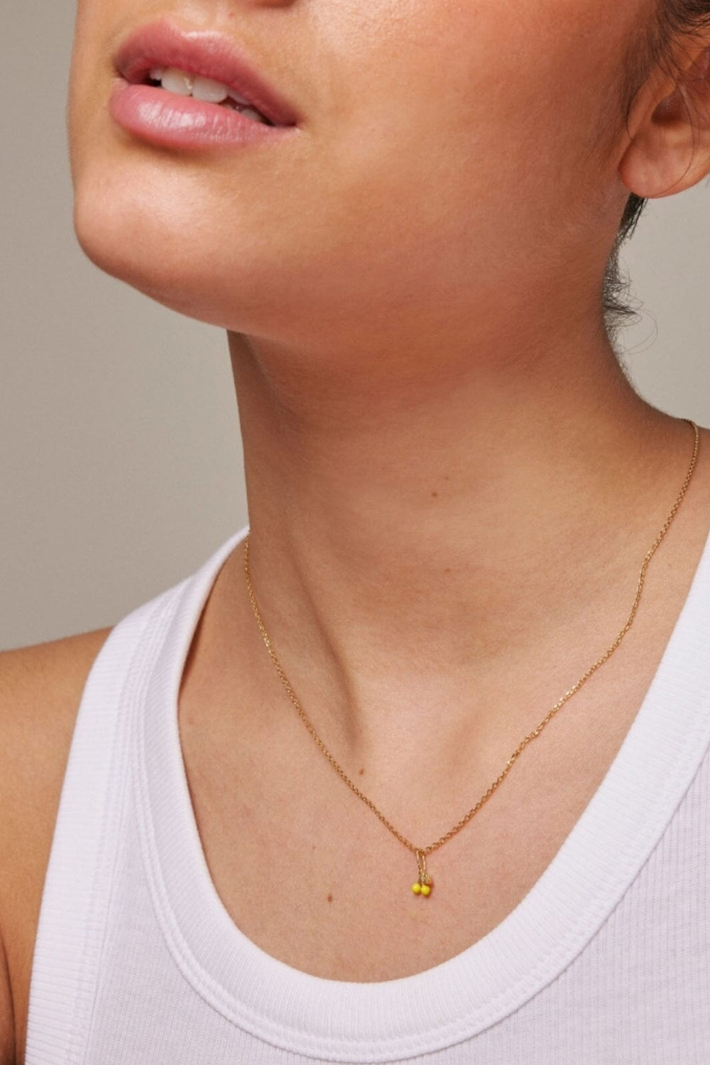 Enamel Copenhagen - Necklace, Cherry - Light Yellow Halskæder