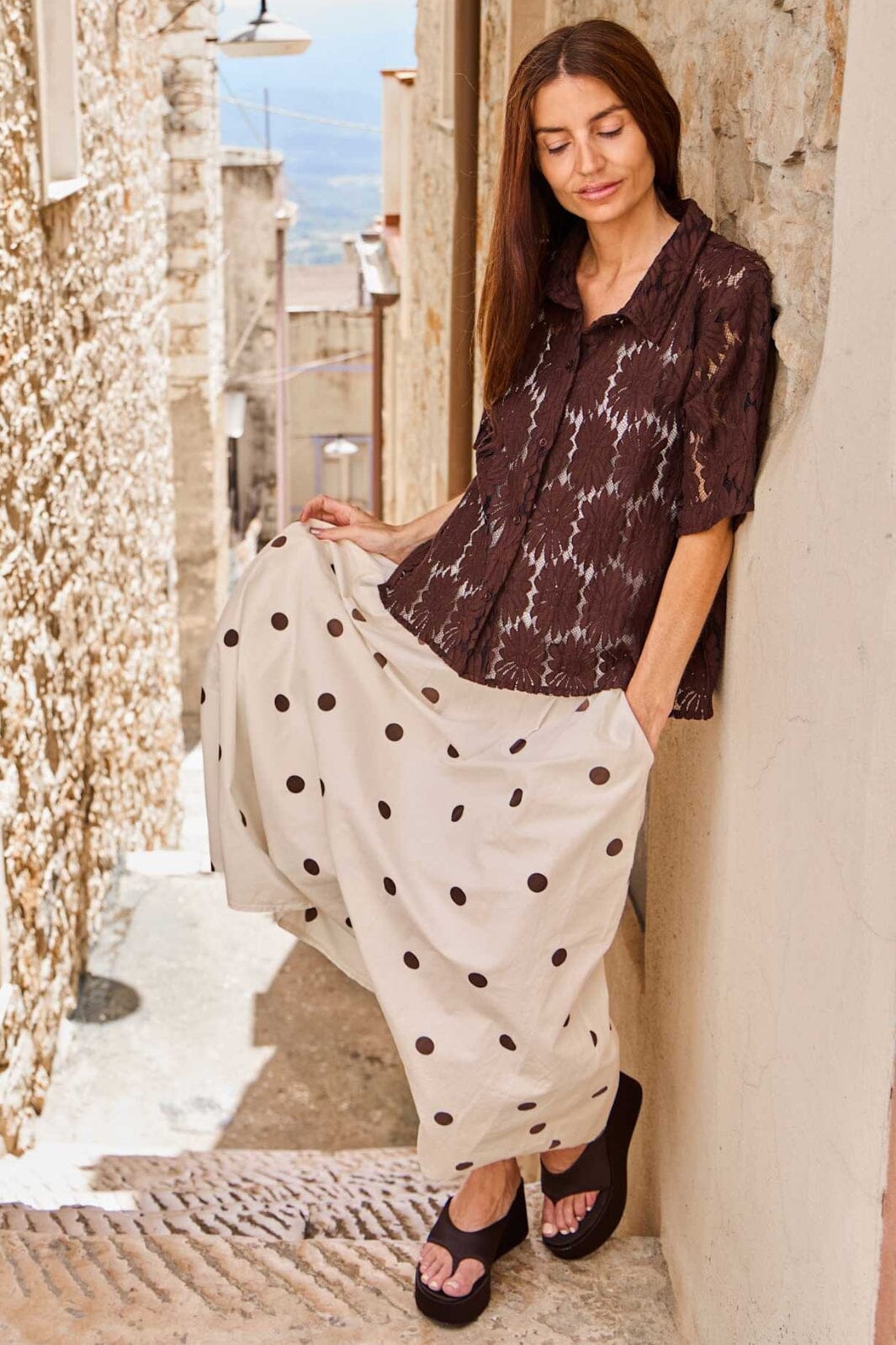 Black Colour - Bcabbie Skirt 40728 - Coffee Dot