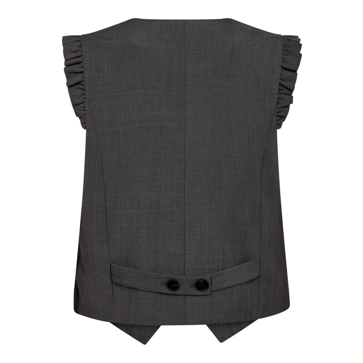 Forudbestilling - Co´couture - Lianecc Frill Tailor Vest 30274 - 140 Dark Grey Frakker