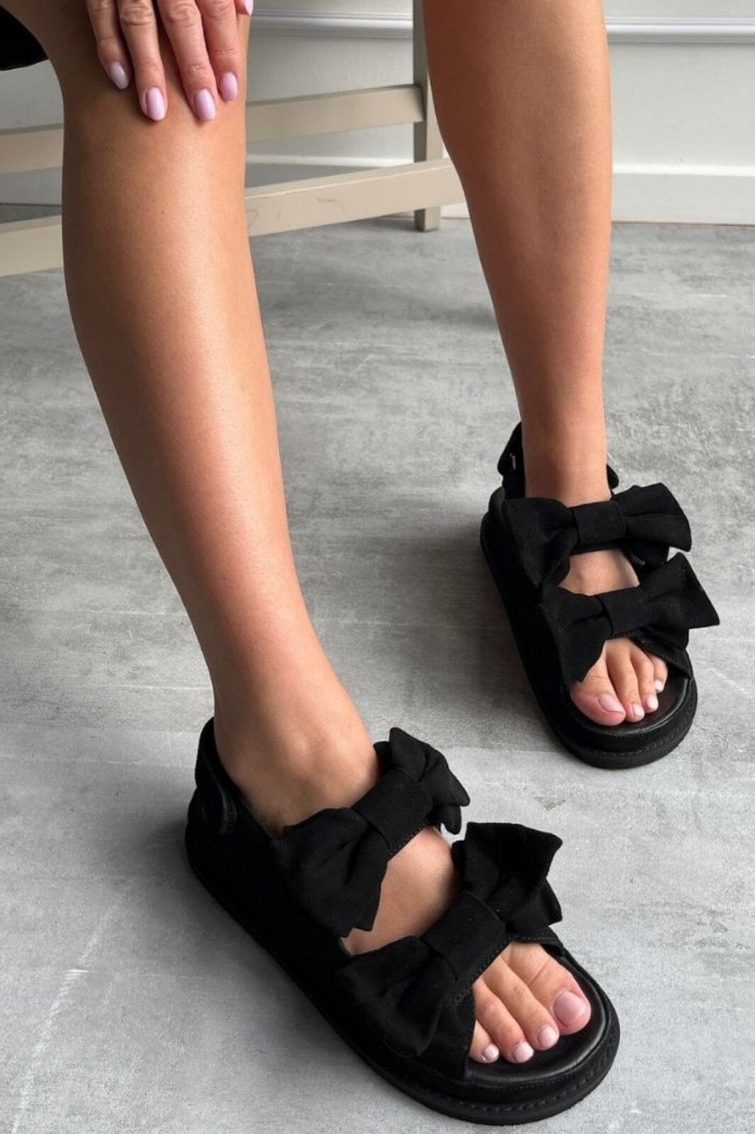 Forudbestilling - Copenhagen Shoes - Come To Me Suede CS8413 - 0001 - Black Sandaler