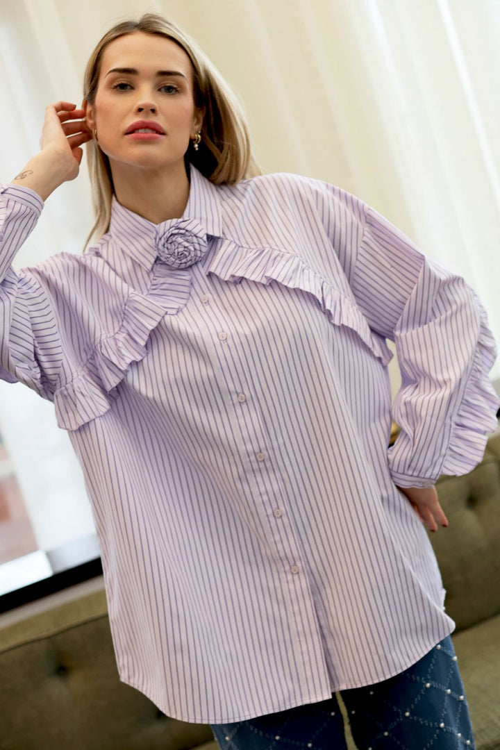 Forudbestilling - Cras - Blooming Shirt - 8071 8071 Purple Stripe Skjorter