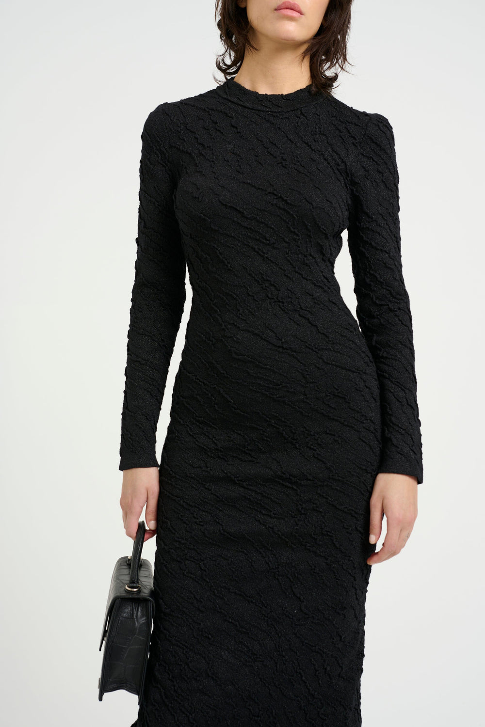 Forudbestilling - Gestuz - Pillagz Long Dress 10909589 - 106733 Black/Black Lurex Kjoler