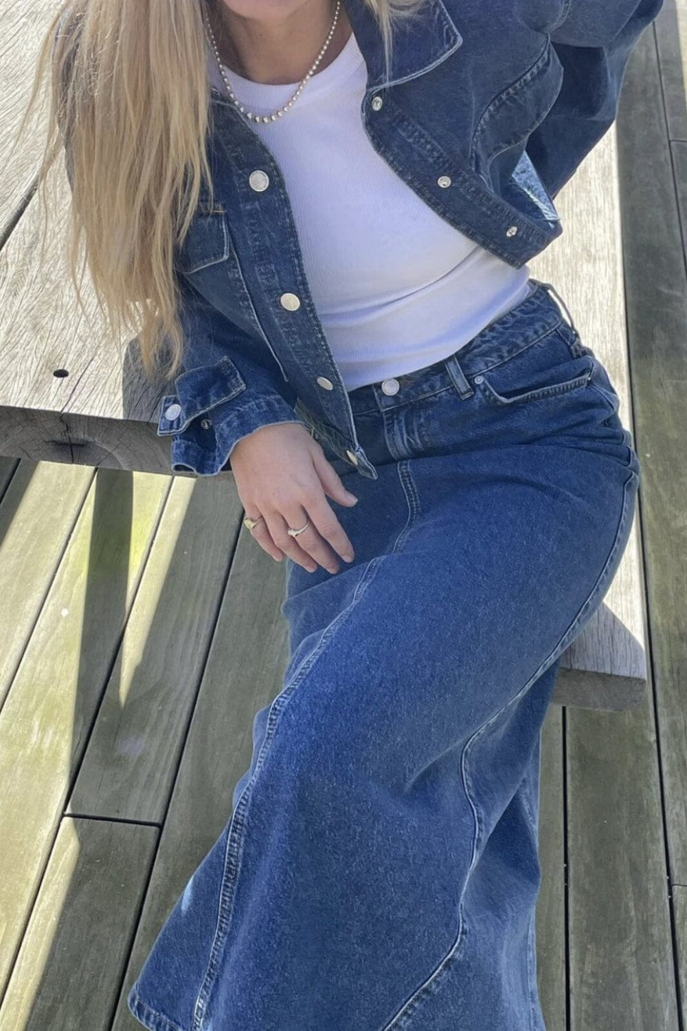 Forudbestilling - Global Funk - Joance-G - Mid vintage blue (Juni) Nederdele