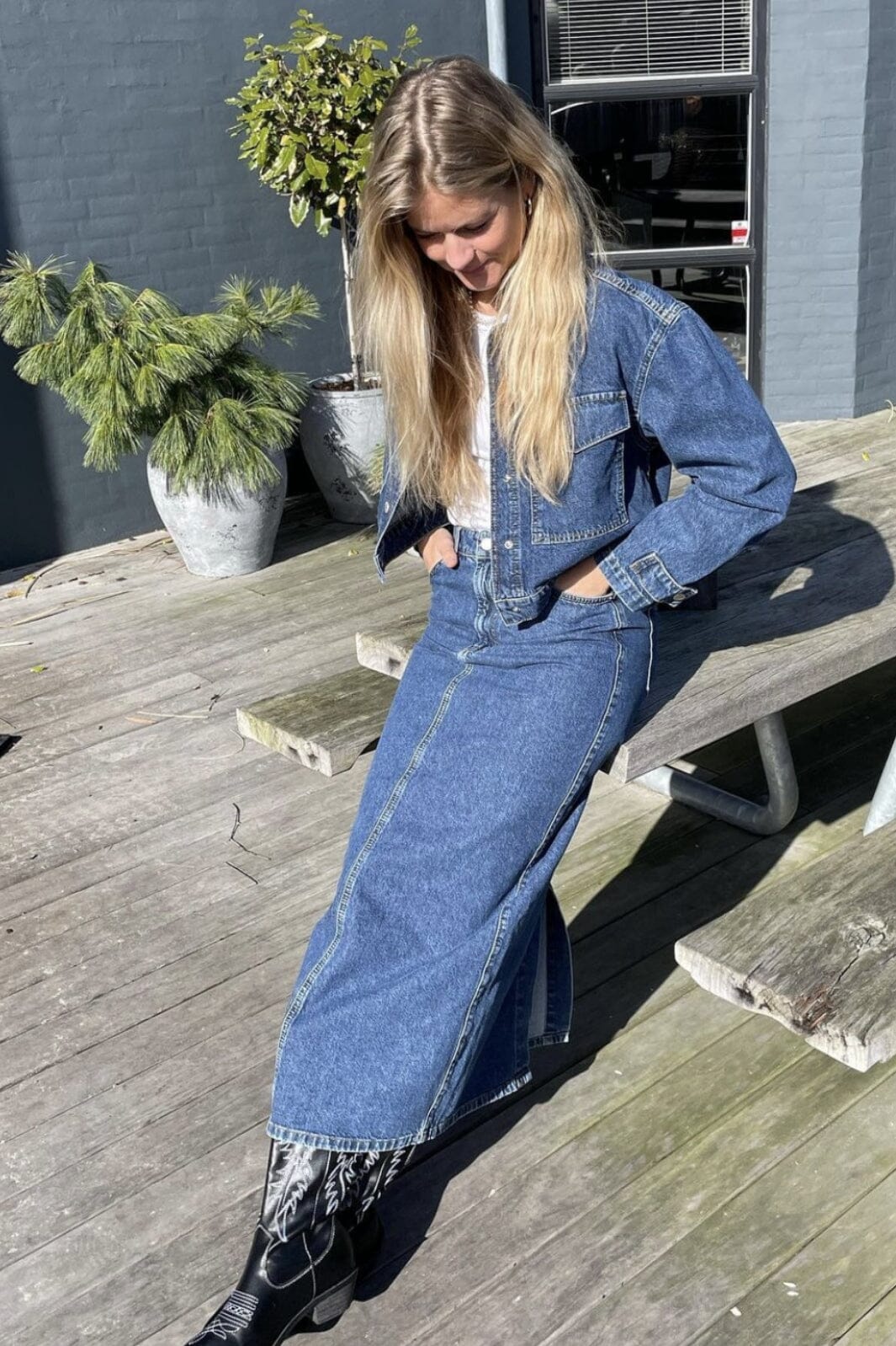 Forudbestilling - Global Funk - Joance-G - Mid vintage blue (Juni) Nederdele