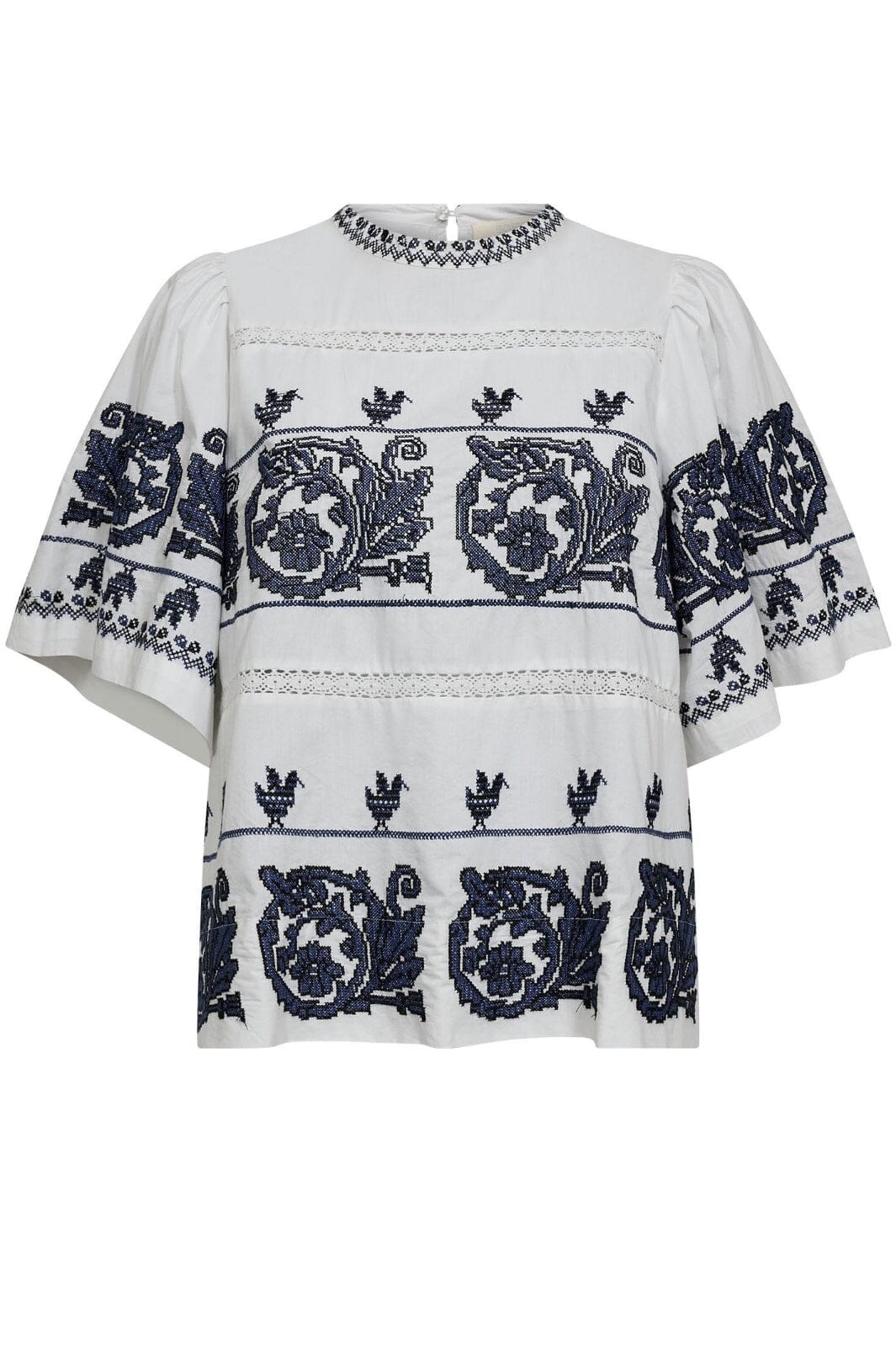 Forudbestilling - Gossia - Annimigo Blouse G2345 - White - Blue Bluser