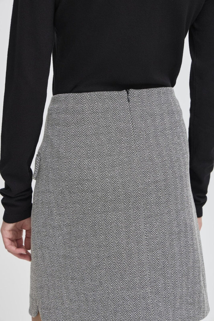 Ichi - Ihkate Jacquard Sk5 20121603 - 203523 - Black/White Herringbone