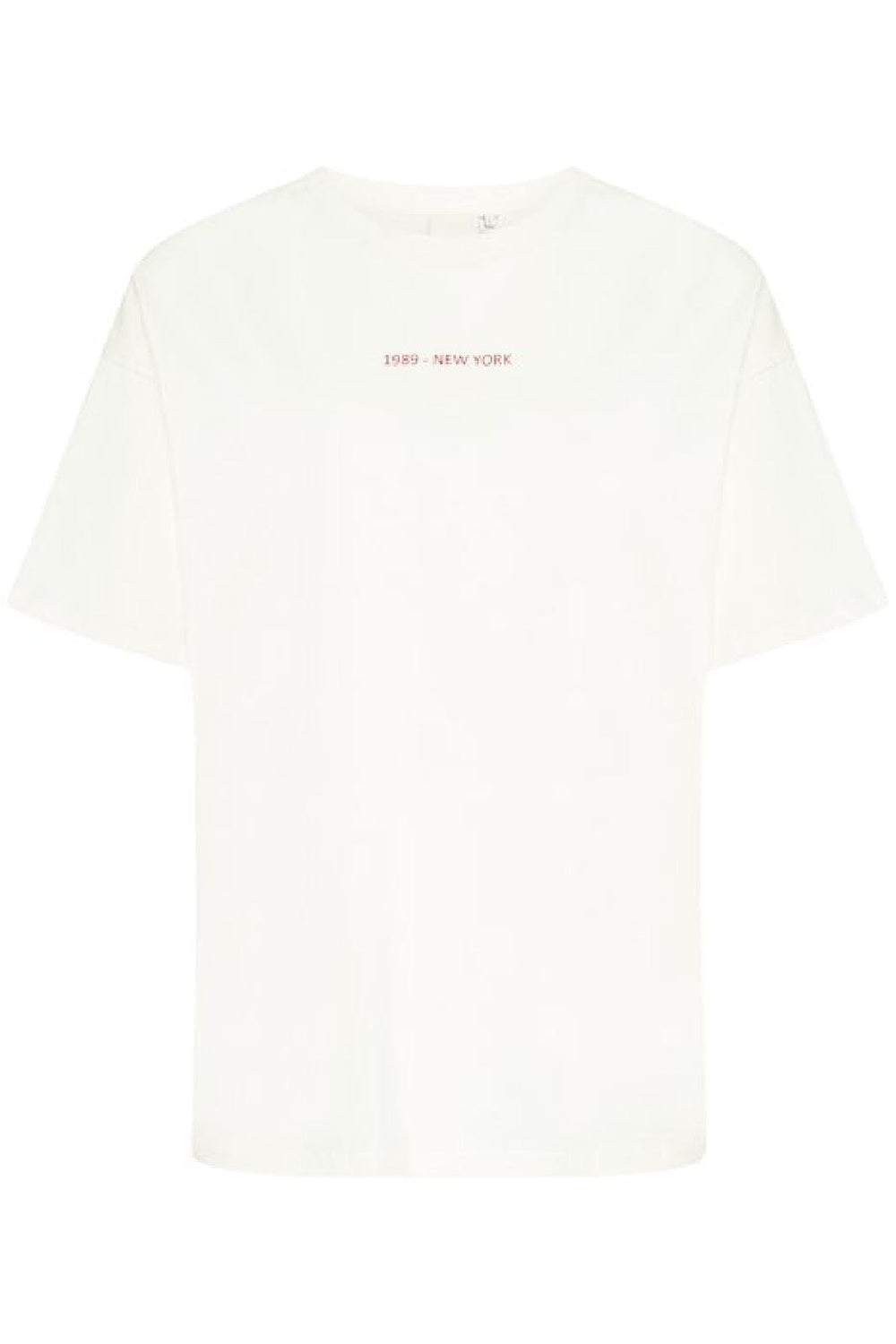 Forudbestilling - Ichi - Ixbexi Ss2 - 205029 Cloud Dancer W/ Racing Red T-shirts