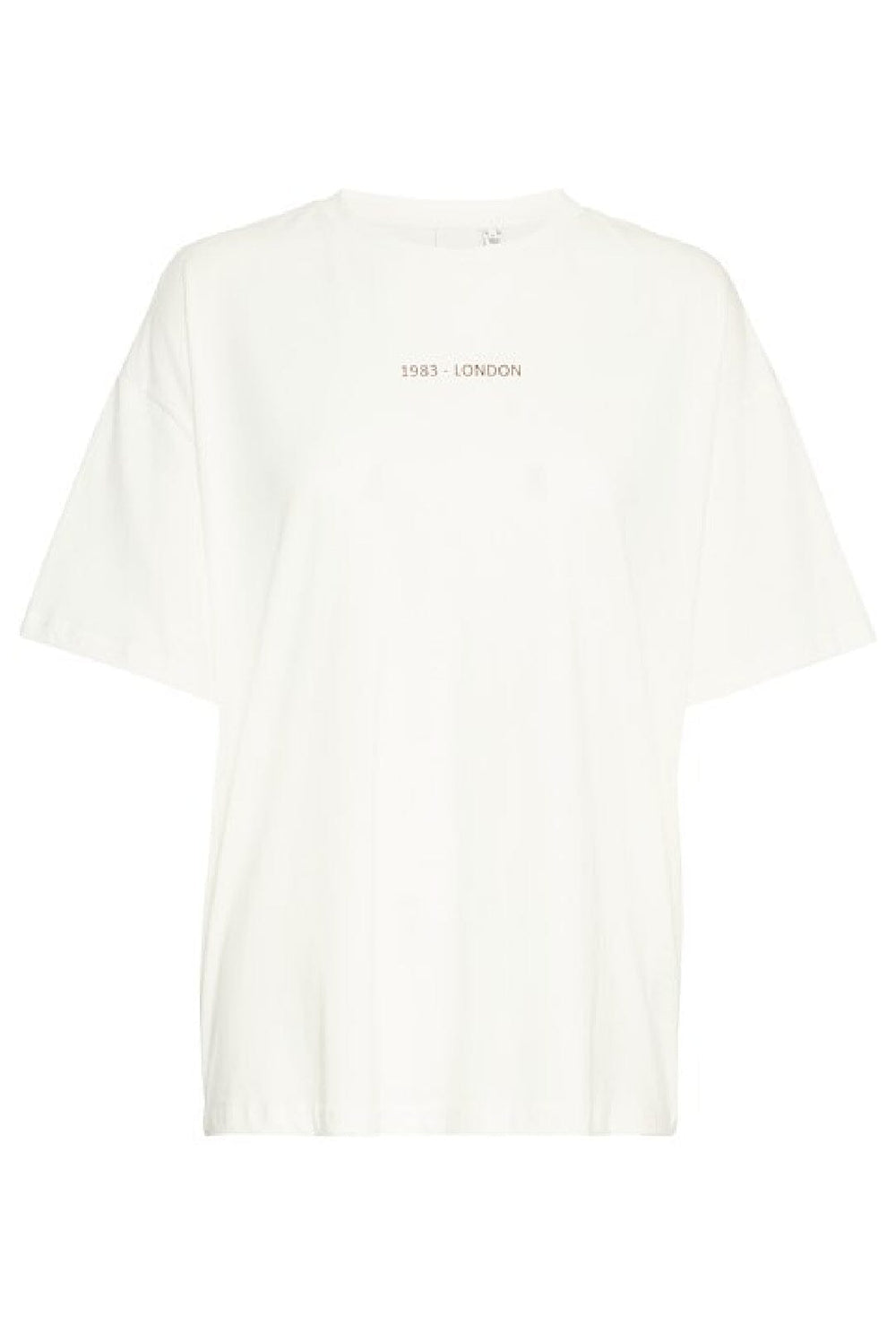 Forudbestilling - Ichi - Ixbexi Ss2 - 205030 Cloud Dancer W/ Brown Patina T-shirts