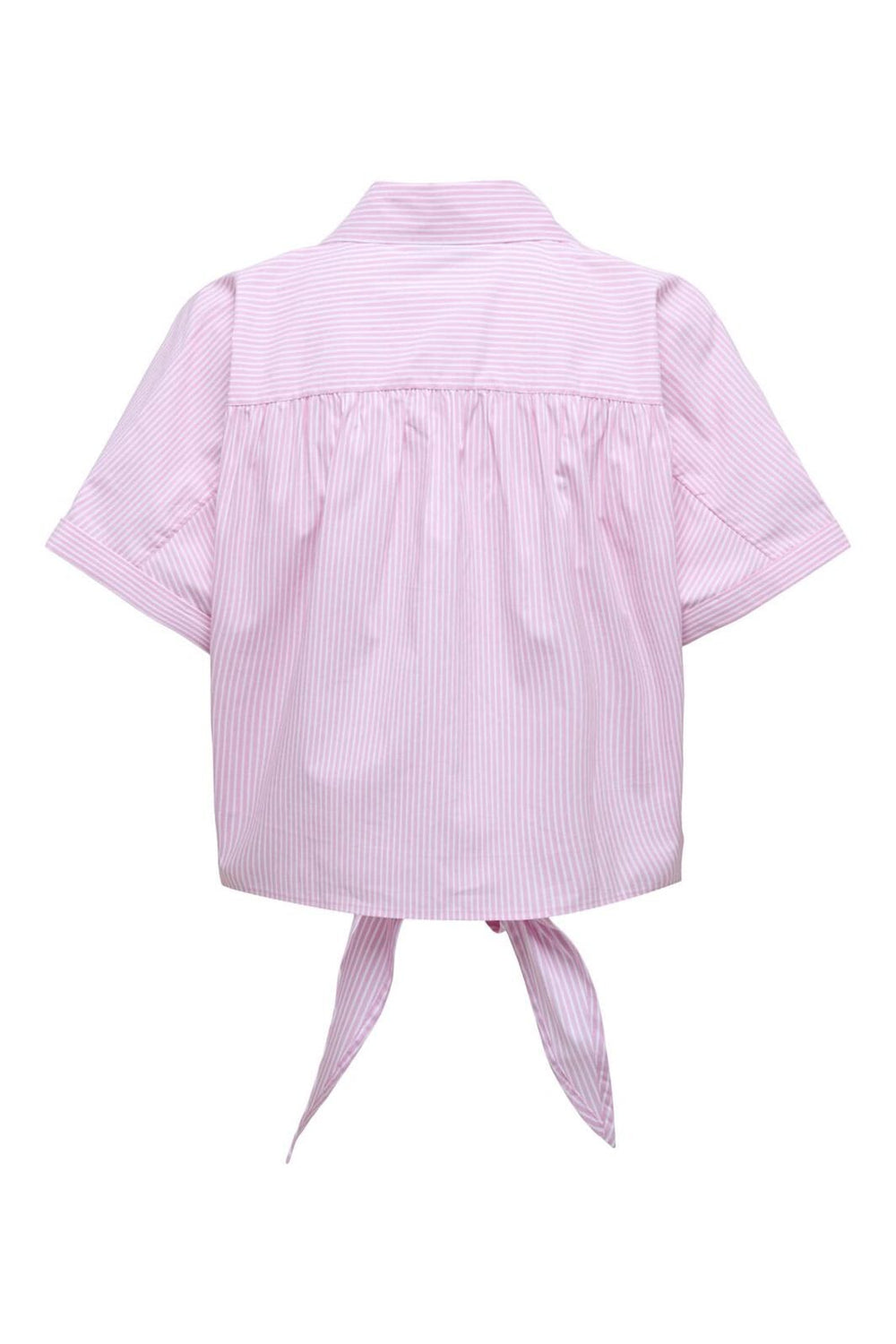 JDY - Jdymio S/S Knot Shirt Dia - 4951321 Shocking Pink Small White Stripes