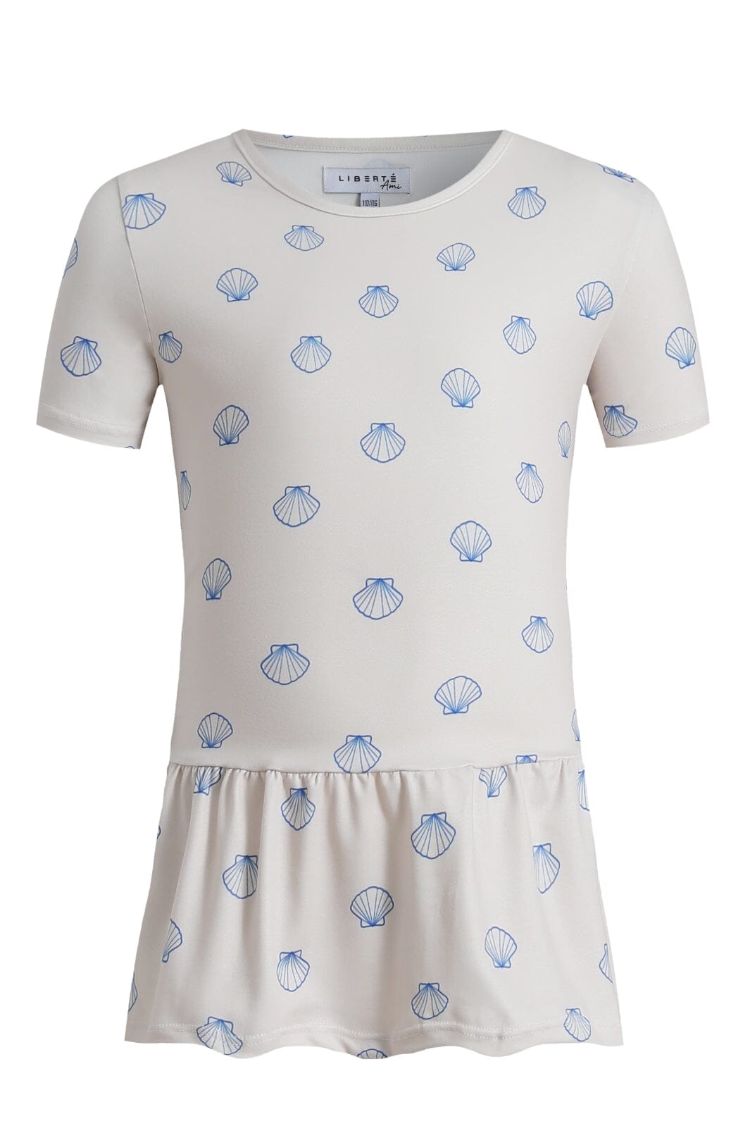Liberte Ami - Alma-Frill-T-Shirt (Kids) 9649 - Ivory Cobolt Shell