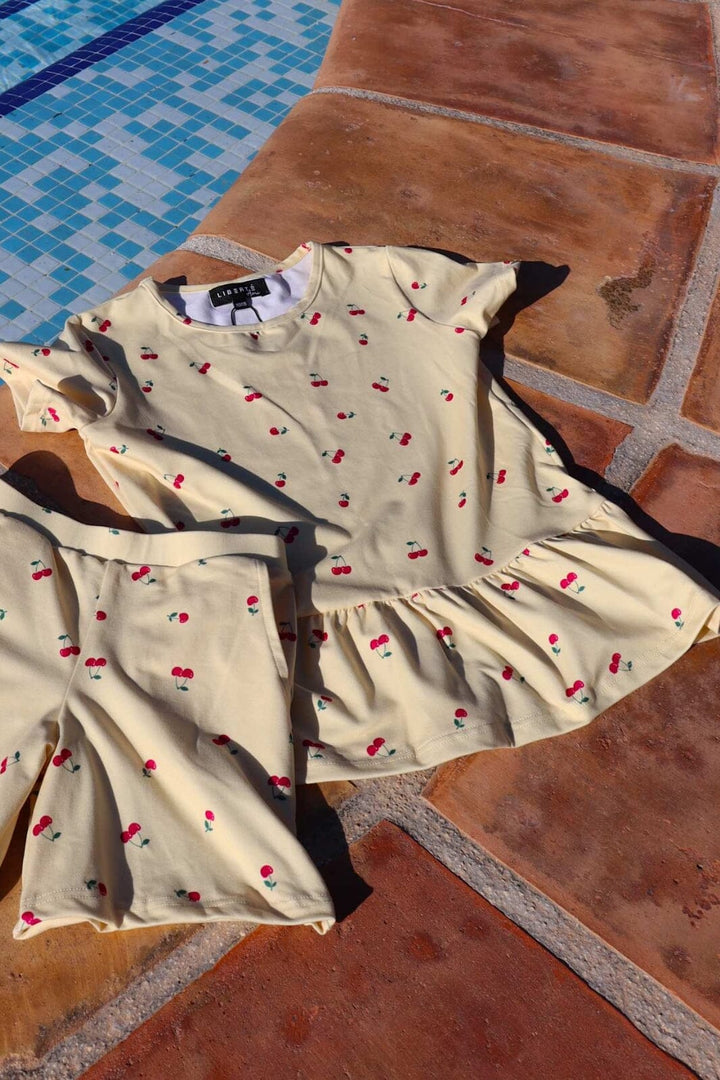 Liberte Ami - Alma-Frill-T-Shirt (Kids) 9649 - Yellow Cherry