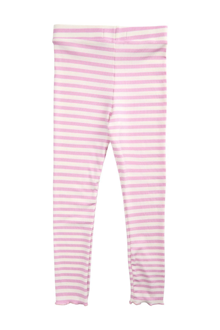 Forudbestilling - Liberte Ami - Natalia-Leggings-Kids - Lilac Pink Creme Stripe (Maj) Leggings