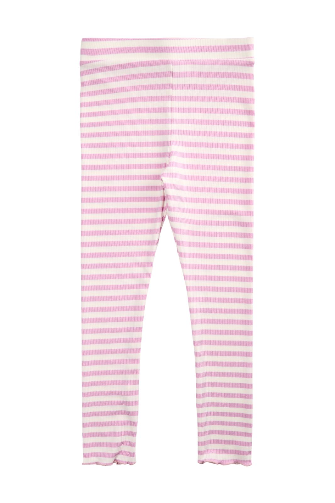 Forudbestilling - Liberte Ami - Natalia-Leggings-Kids - Lilac Pink Creme Stripe (Maj) Leggings