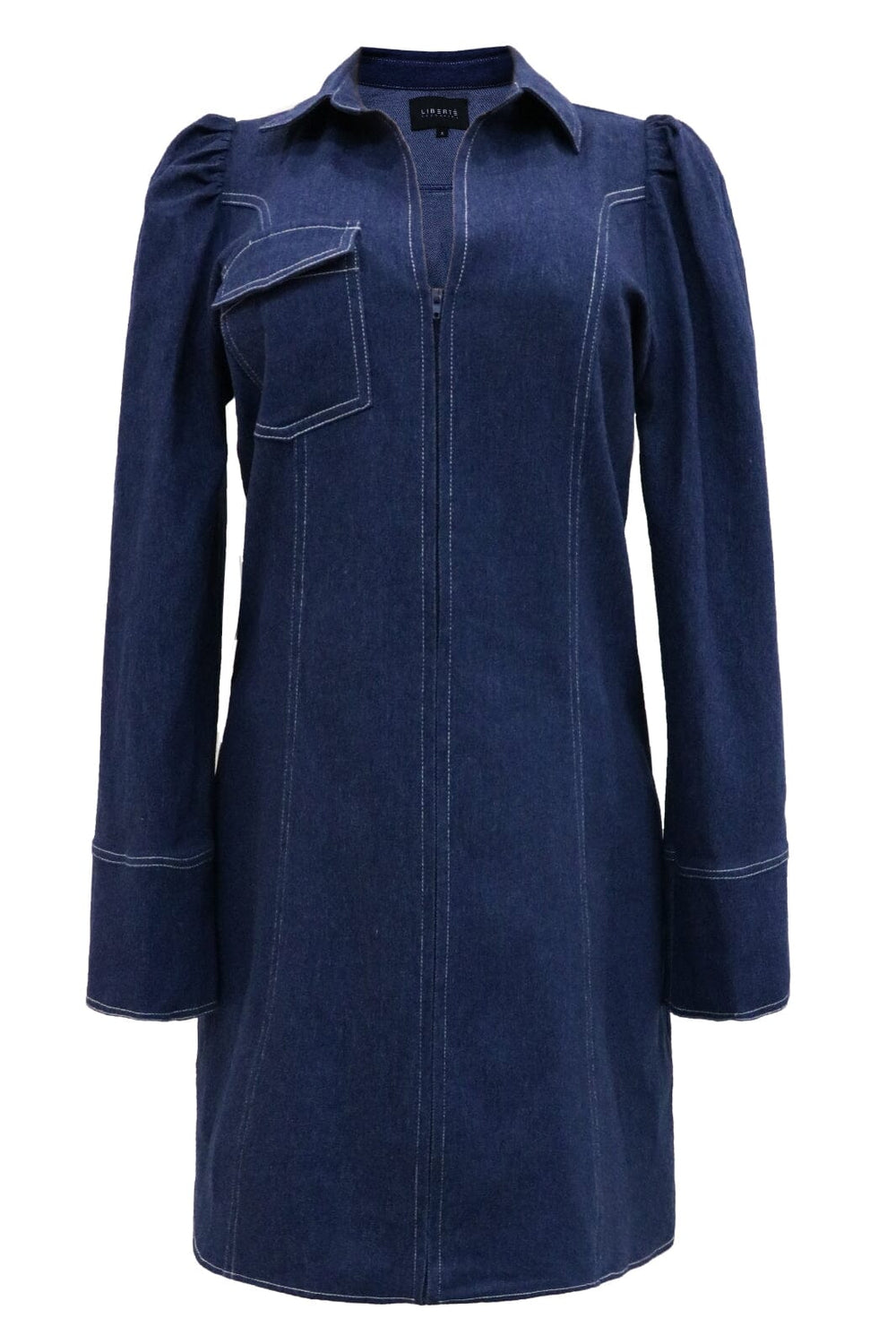 Forudbestilling - Liberte - Asta-V-Neck Dress - Blue Denim Kjoler