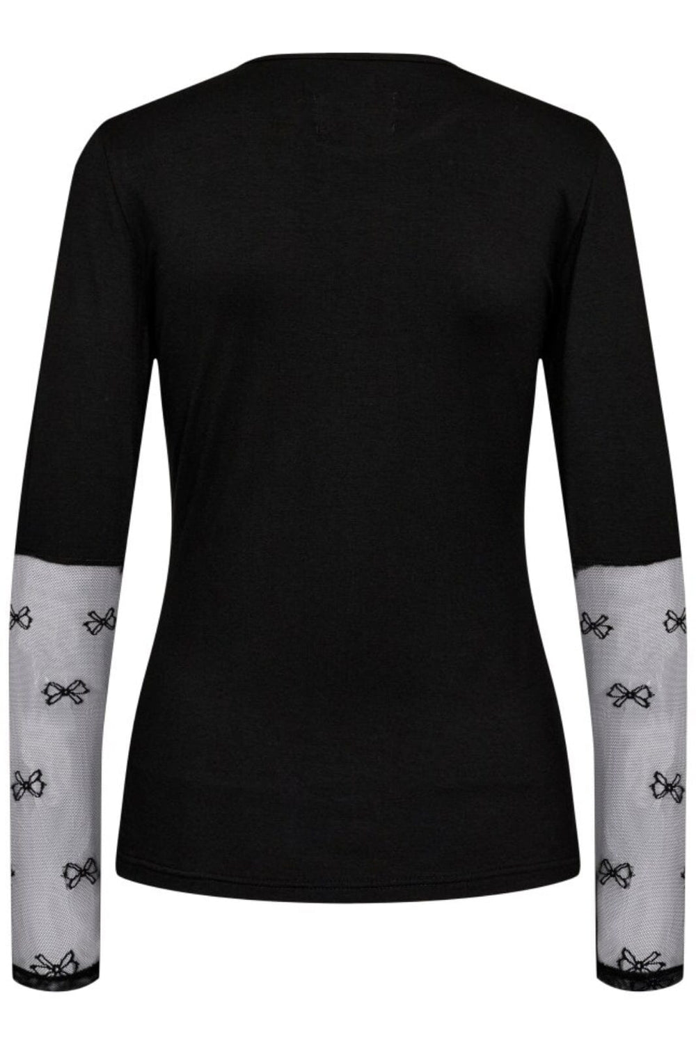 Forudbestilling - Liberte - Isa-Ls-Lace-Sleeve-Blouse - Black Bow Bluser