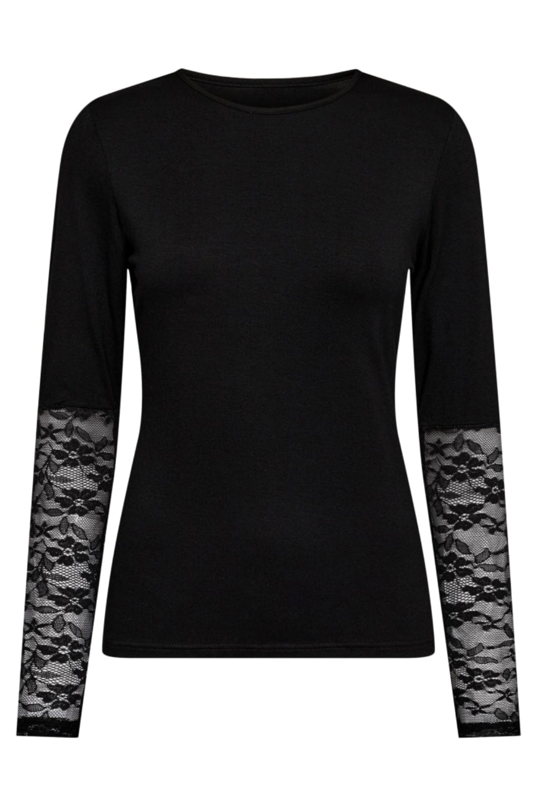 Forudbestilling - Liberte - Isa-Ls-Lace-Sleeve-Blouse - Black Flower2 Bluser