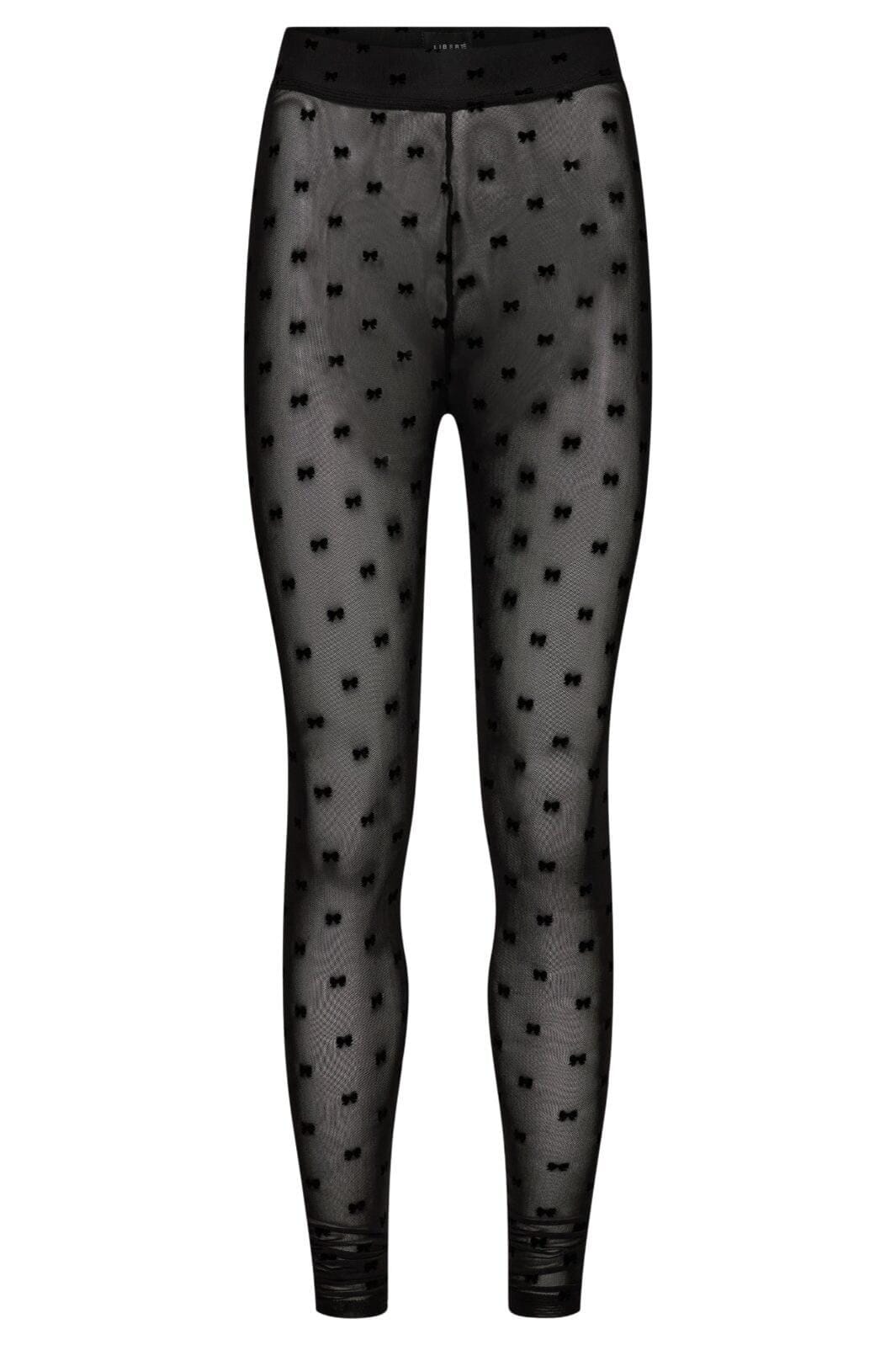 Forudbestilling - Liberte - Mesh-Legging - Black Flock Bow Leggings