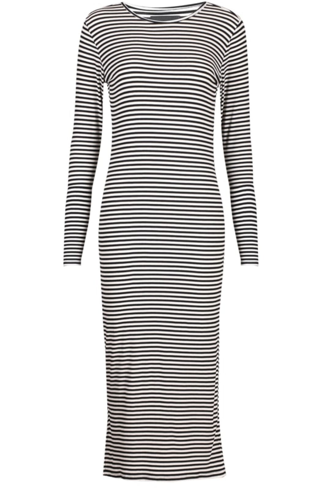 Forudbestilling - Liberte - Natalia-Ls-Dress - Black Creme Small Stripe Kjoler