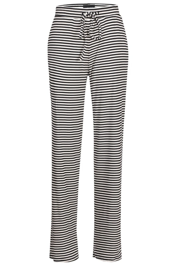 Forudbestilling - Liberte - Natalia-Straight-Pants - Black Creme Small Stripe Bukser