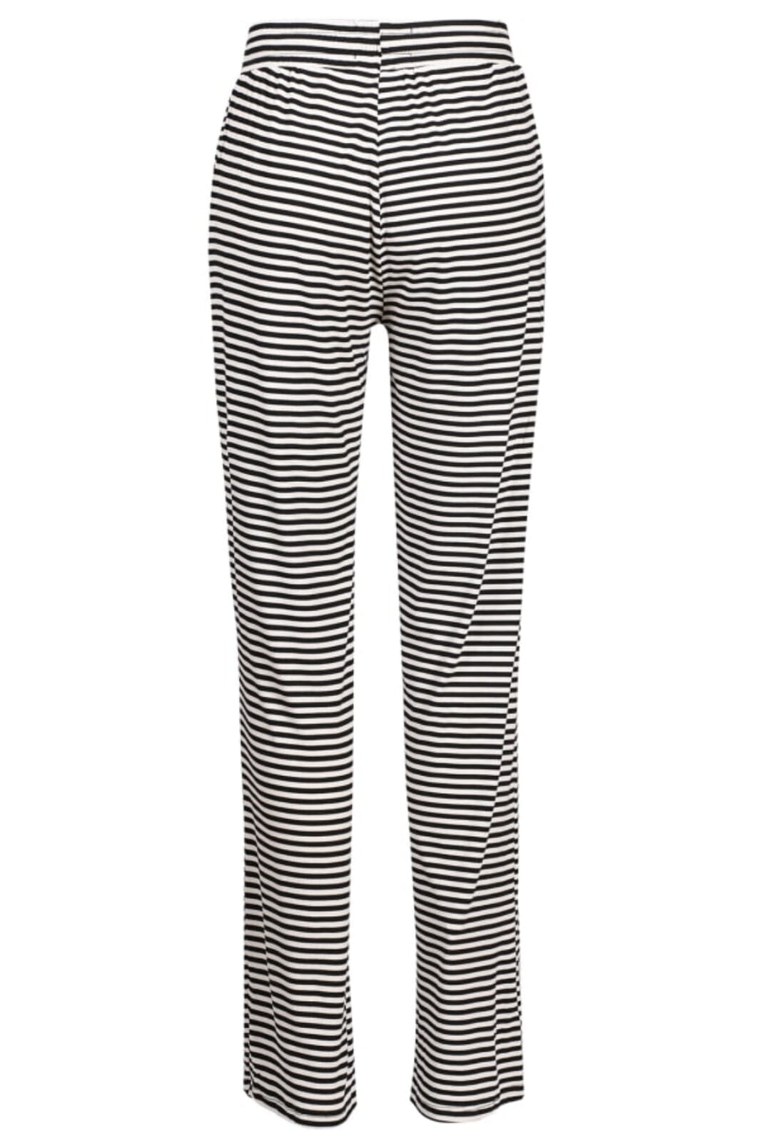 Forudbestilling - Liberte - Natalia-Straight-Pants - Black Creme Small Stripe Bukser