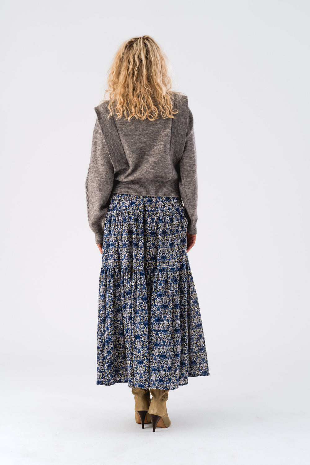 Forudbestilling - Lollys Laundry - Sunset Maxi Skirt - 23 Dark Blue Nederdele