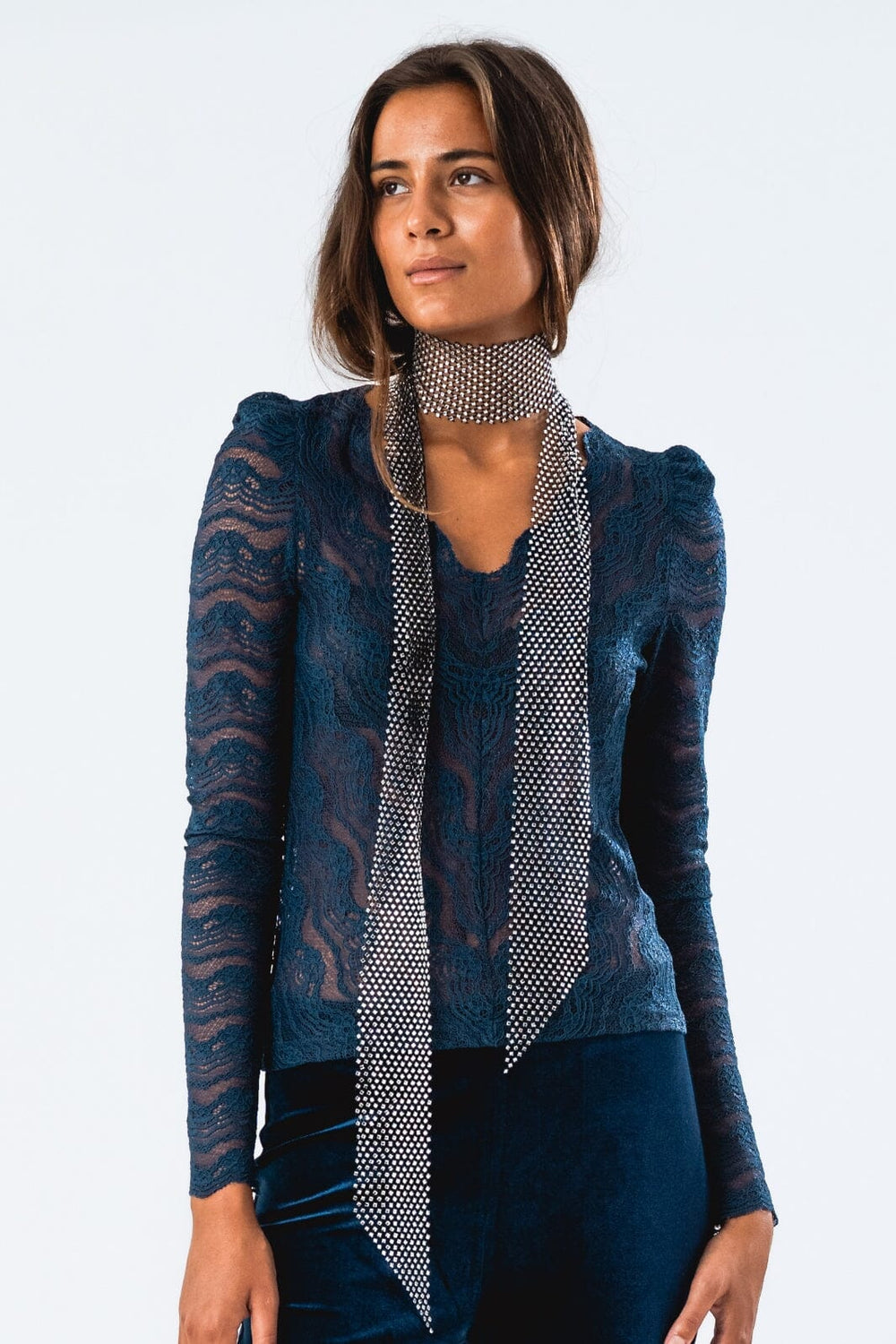 Forudbestilling - Lollys Laundry - Tolucall Blouse Ls - 23 Dark Blue Bluser