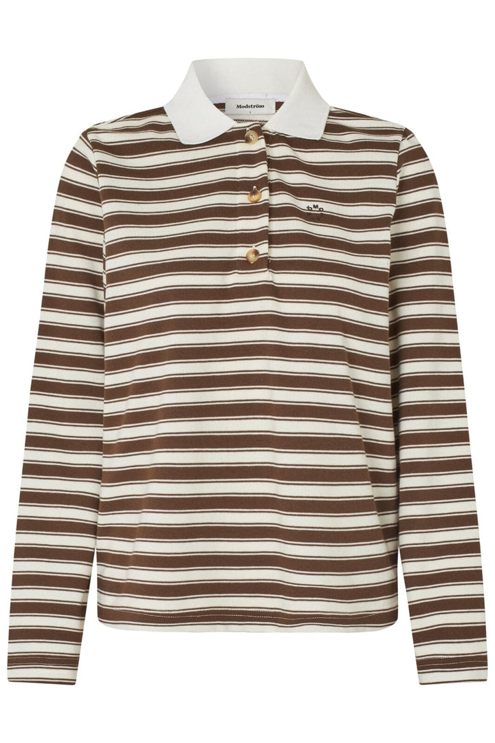Modström - Typemd Ls Polo 58762 - 11184 - Chocolate Chip Stripe
